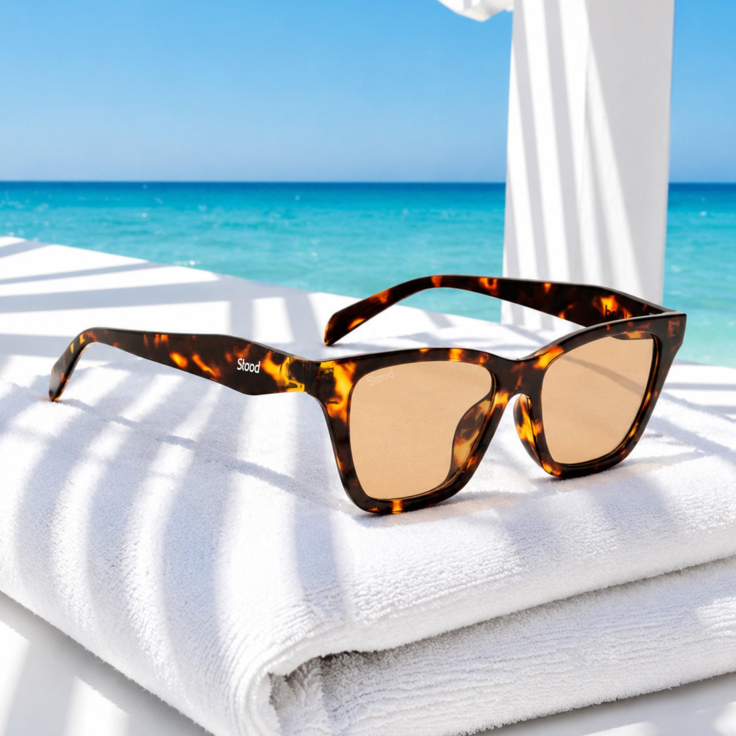 Stood Square UV Protected Brown Sunglasses For Men & Women - SG-STD0033-C2