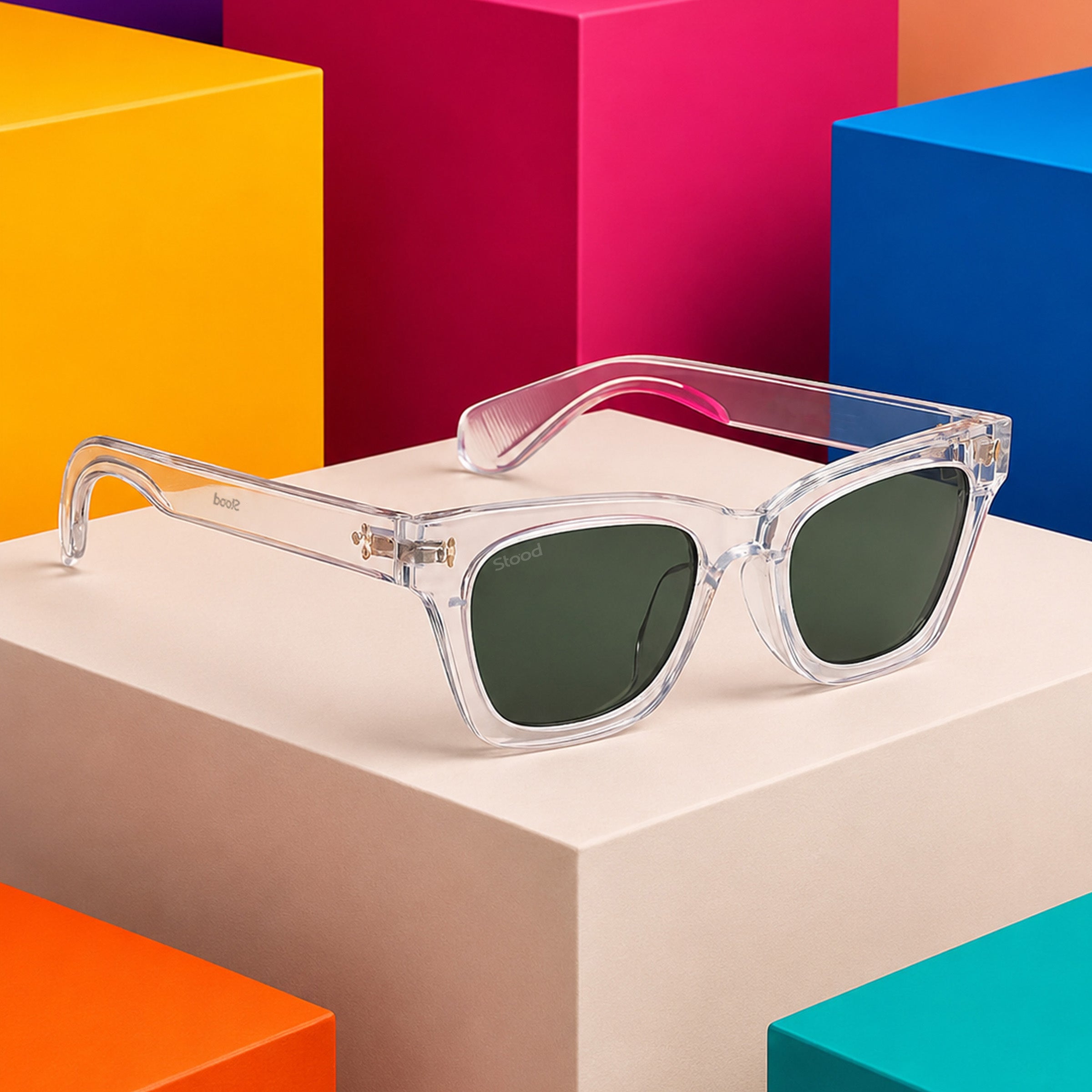 Stood Cat Eye Square Green UV Protection Goggles For Men & Women Sunglasses – SG-STD0027-C3