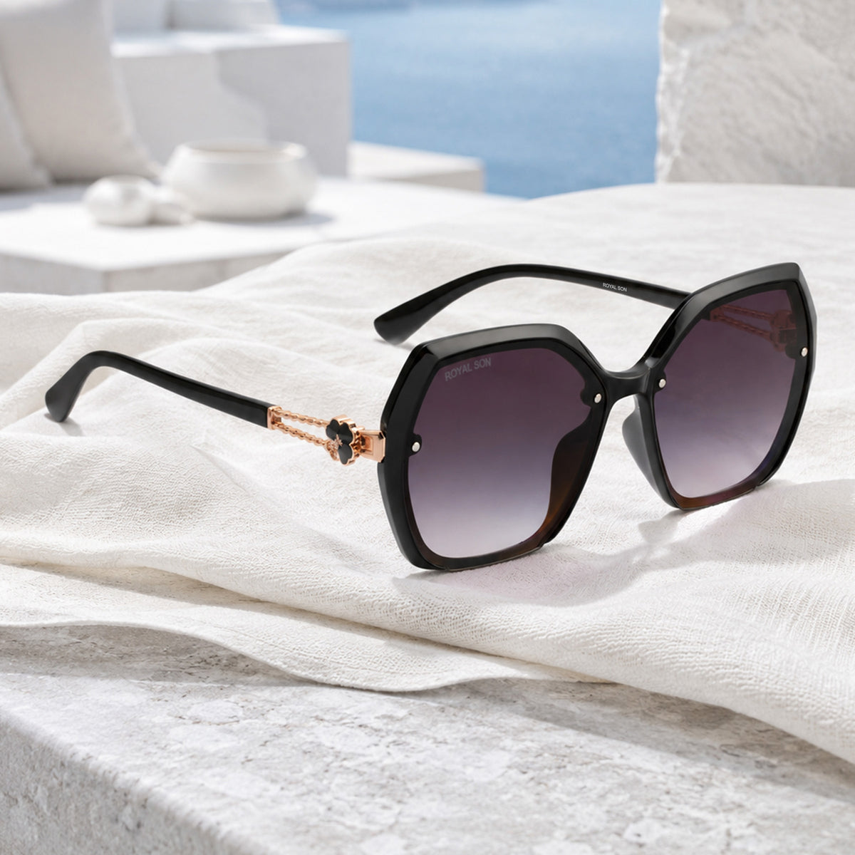 Royal Son Oversized Butterfly UV Protected Women Sunglasses - CHIWM00115-C1