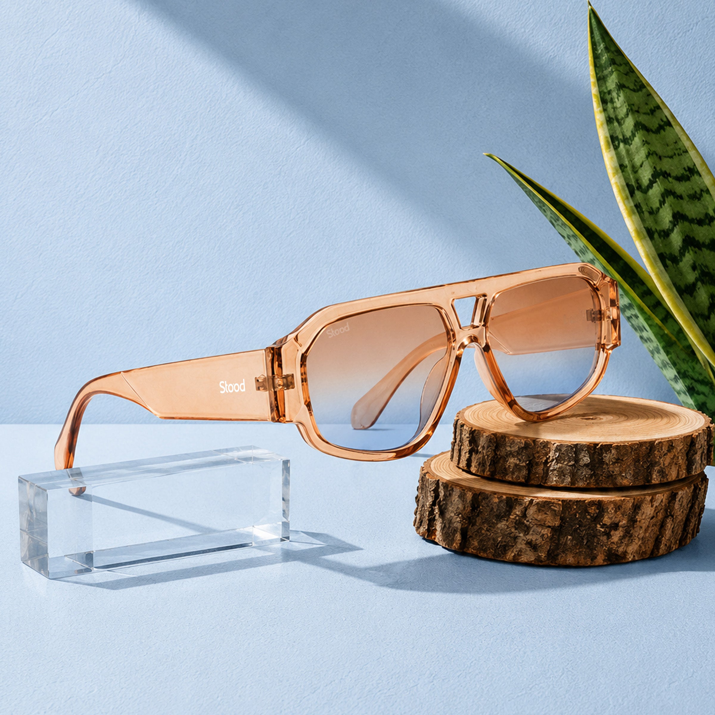 Stood Brown Polygon UV Protected Sunglasses For Men & Women - SG-STD0036-C2