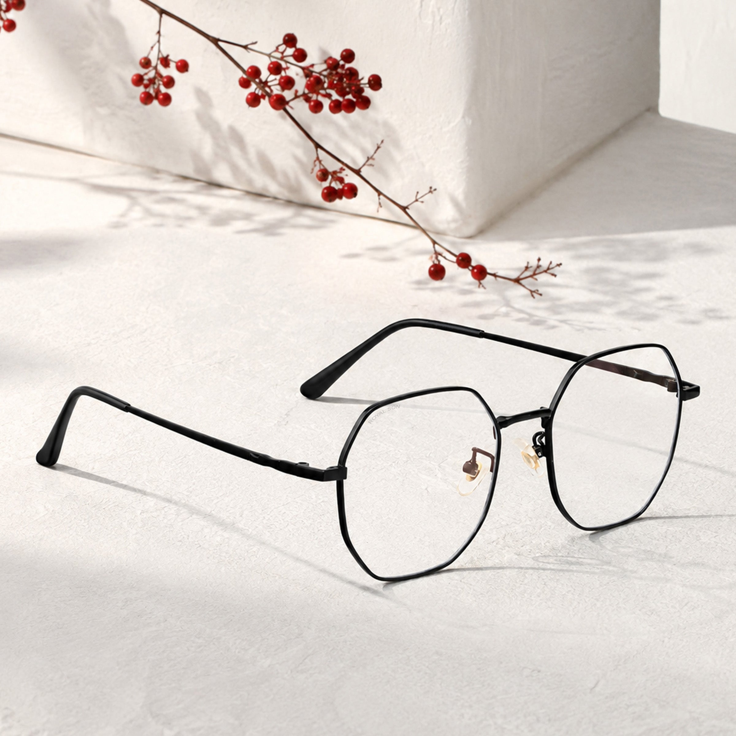 Royal Son Hexagonal Blue Ray Cut Men Women Eye Glasses - SF0019-C1