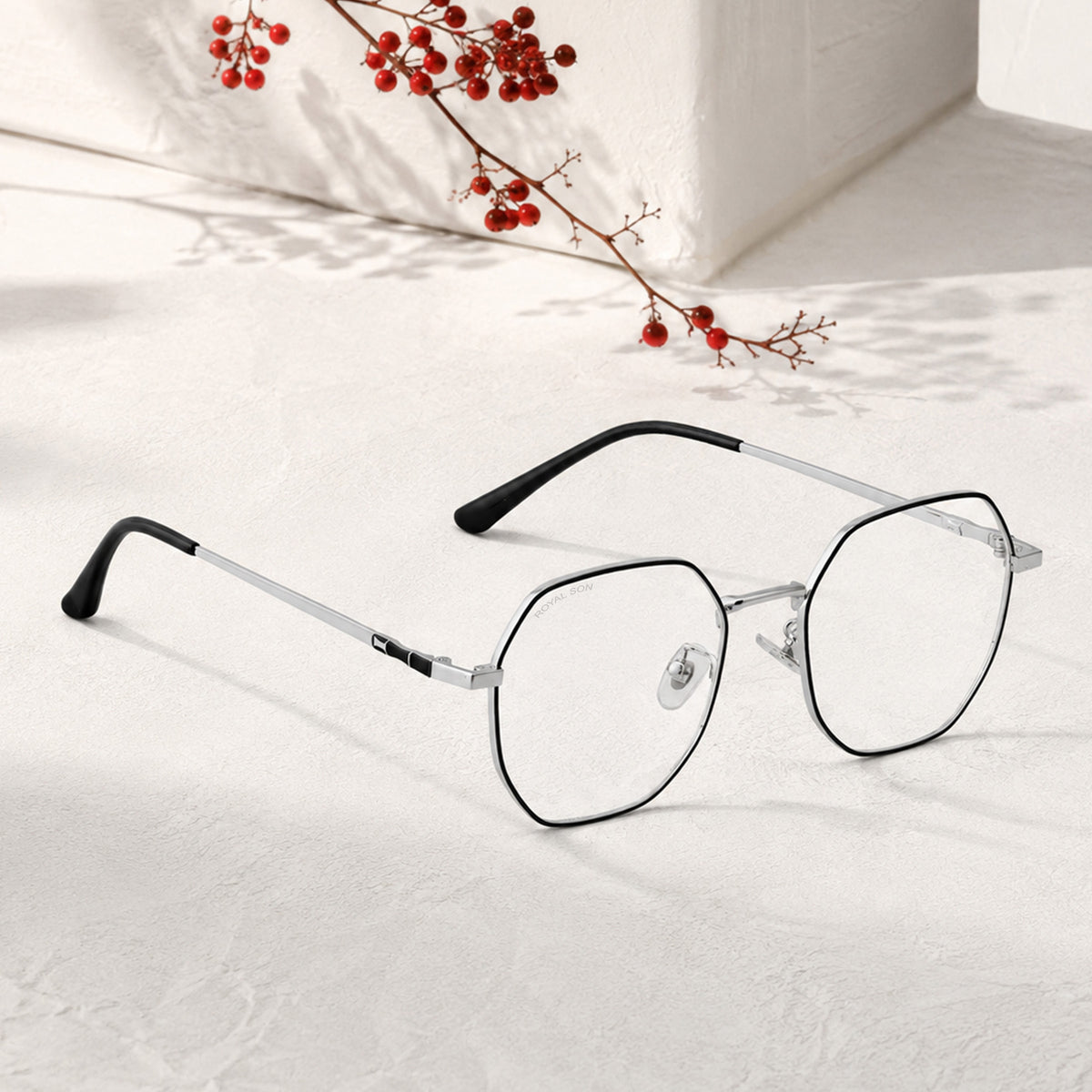 Royal Son Hexagonal Blue Ray Cut Men Women Eye Glasses - SF0019-C2