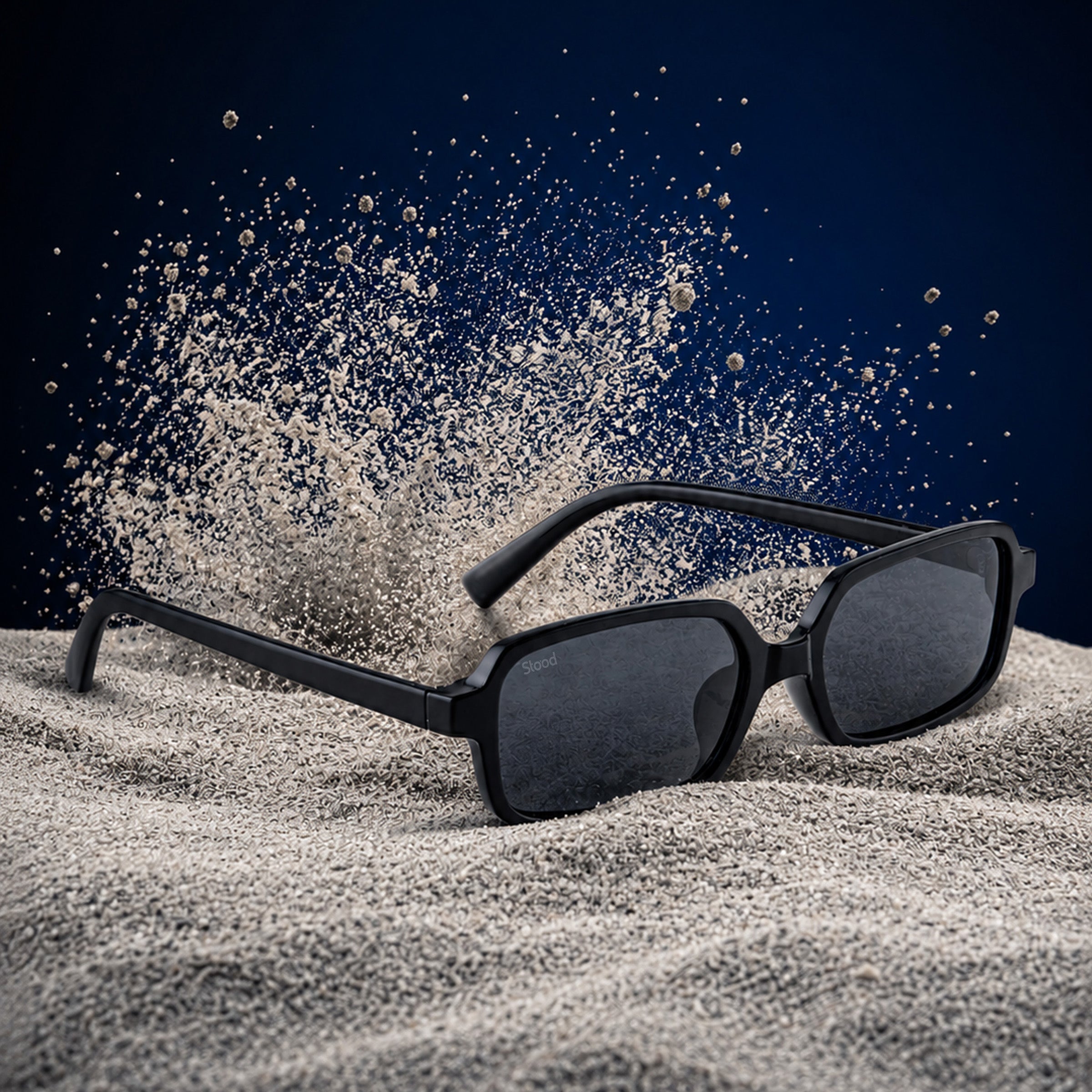 Stood Retro Square Black UV Protection Sunglasses For Men & Women Stylish – SG-STD0018-C1