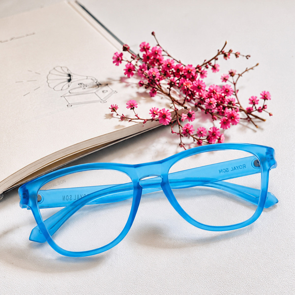 ROYAL SON Stylish Blue Cut Specs For Men Women - SF-RS2020-C12