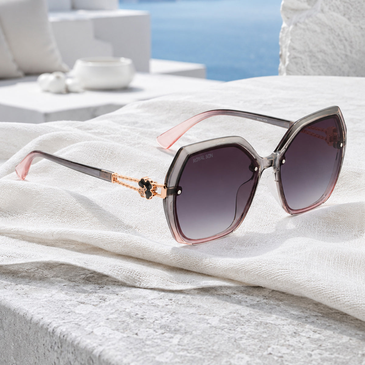 Royal Son Oversized Butterfly UV Protected Women Sunglasses - CHIWM00115-C2