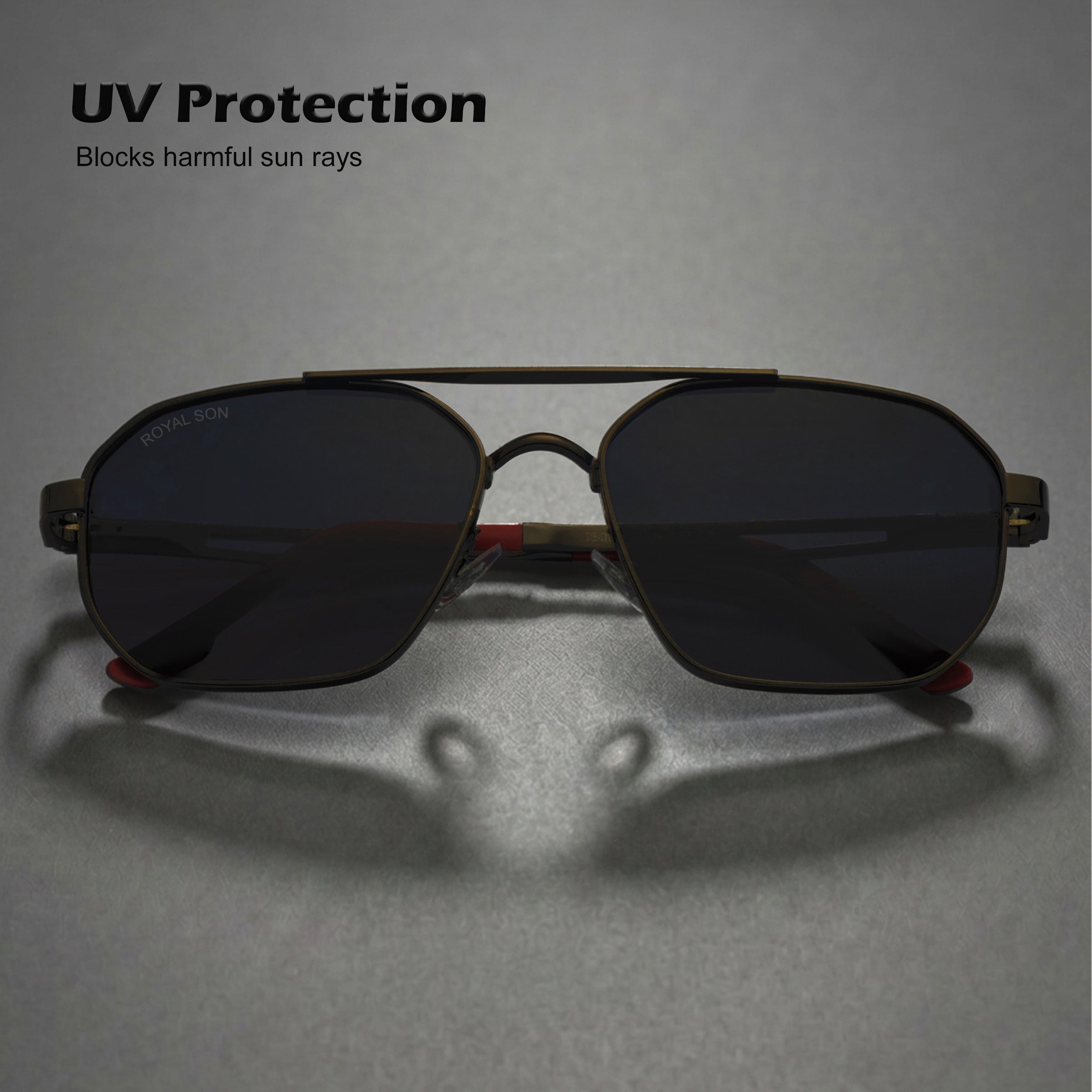 Royal Son Retro Square Polarized UV Protection Sunglasses For Men & Women Stylish – SG-RS1114-C1