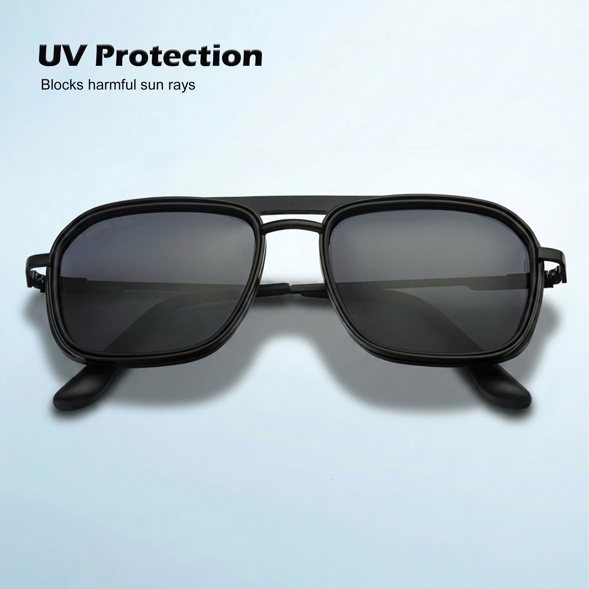 Royal Son Retro Square Polarized UV Protection Sunglasses For Men & Women Stylish – SG-RS1113-C1