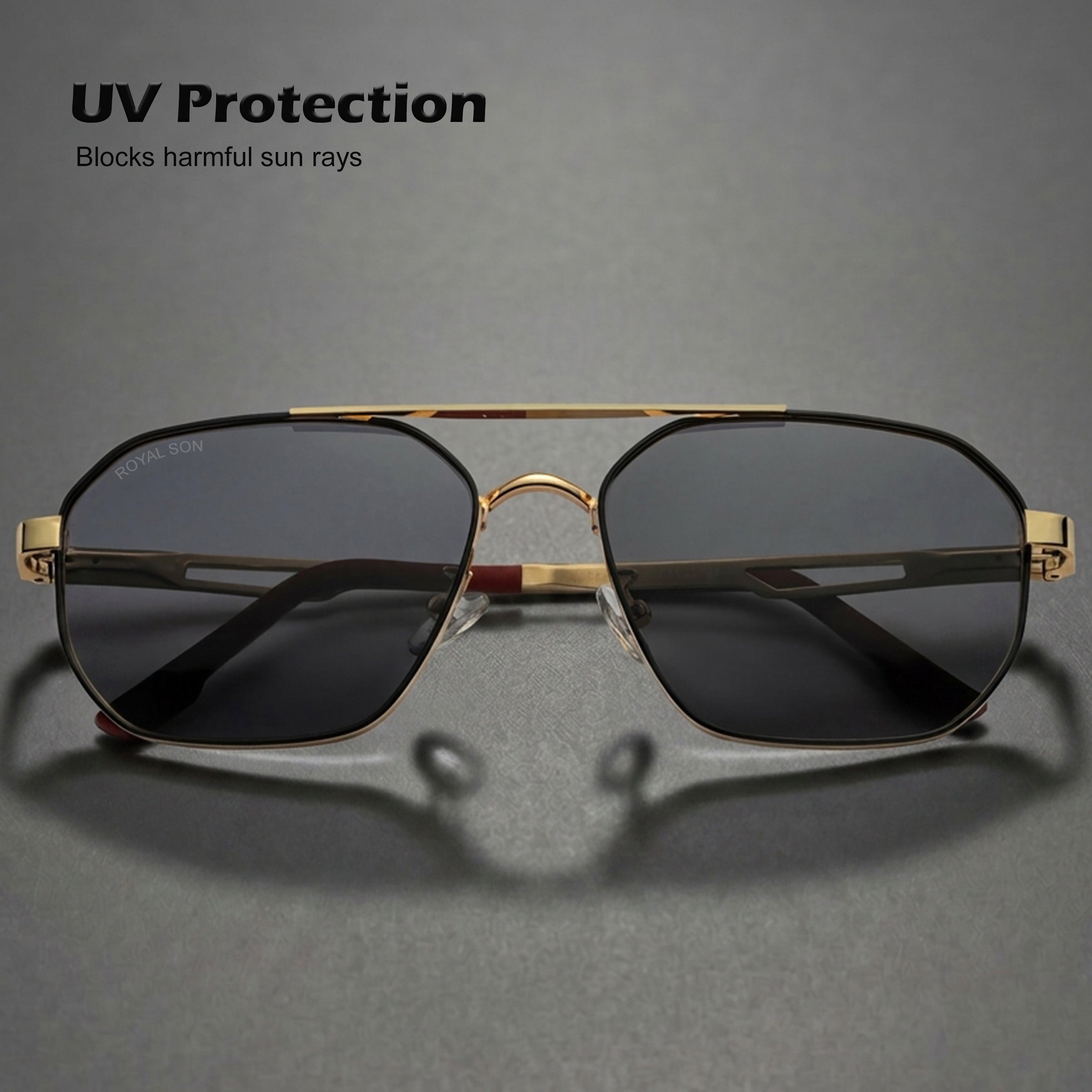 Royal Son Retro Square Polarized UV Protection Chashma For Men & Women New Style – SG-RS1114-C2