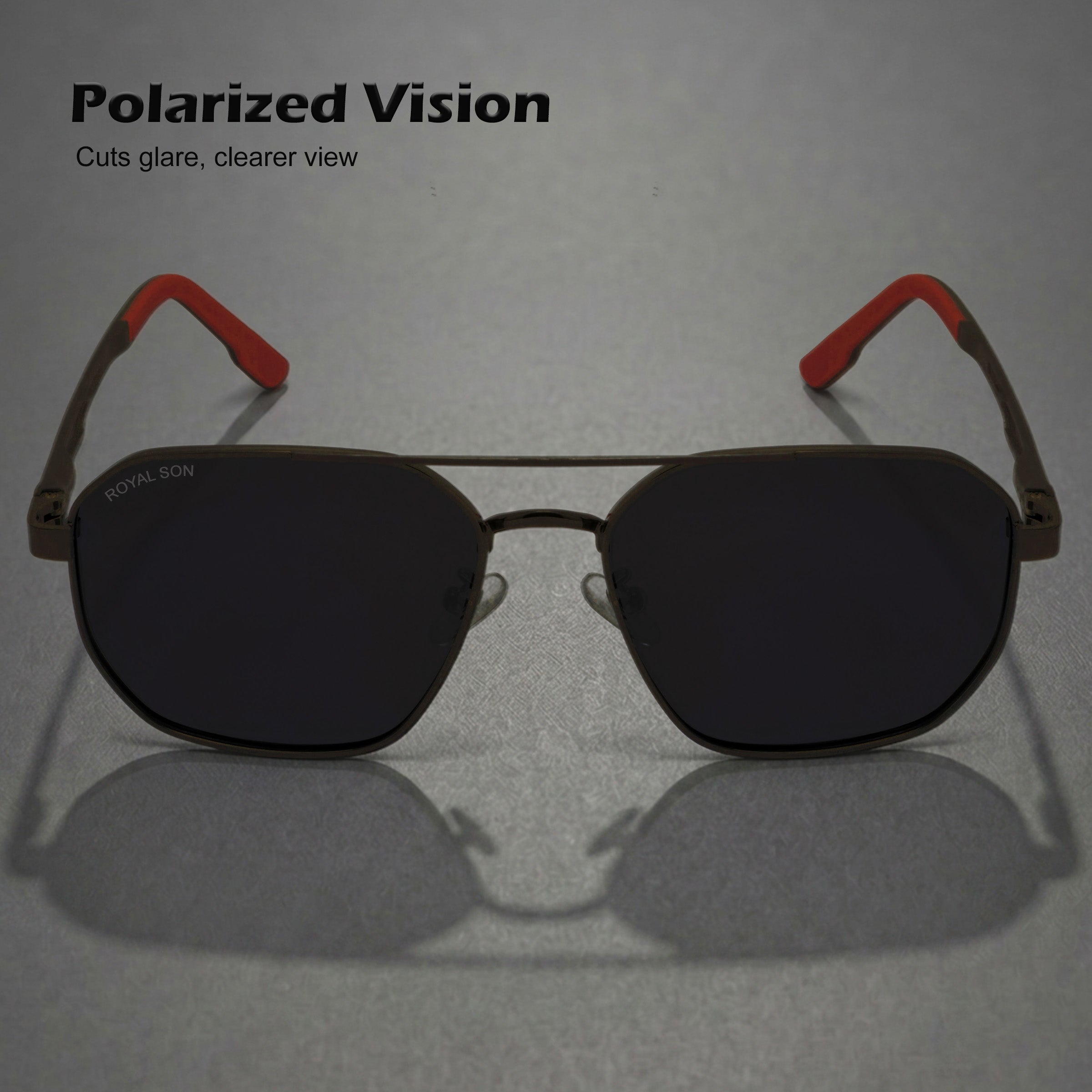 Royal Son Retro Square Polarized UV Protection Sunglasses For Men & Women Stylish – SG-RS1114-C1