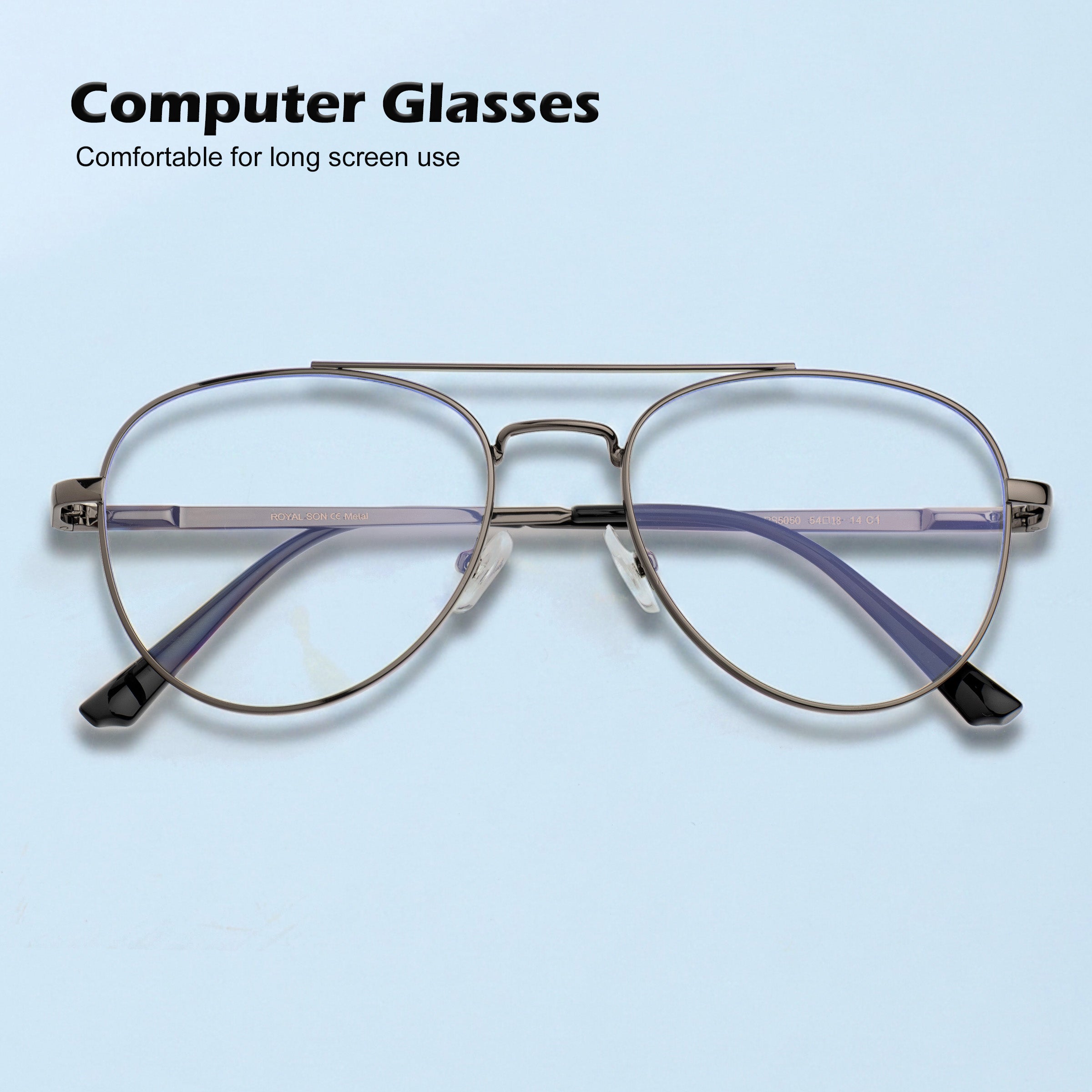 ROYAL SON Blue Block Spectacles Frames for Men and Women – RS5050-C1