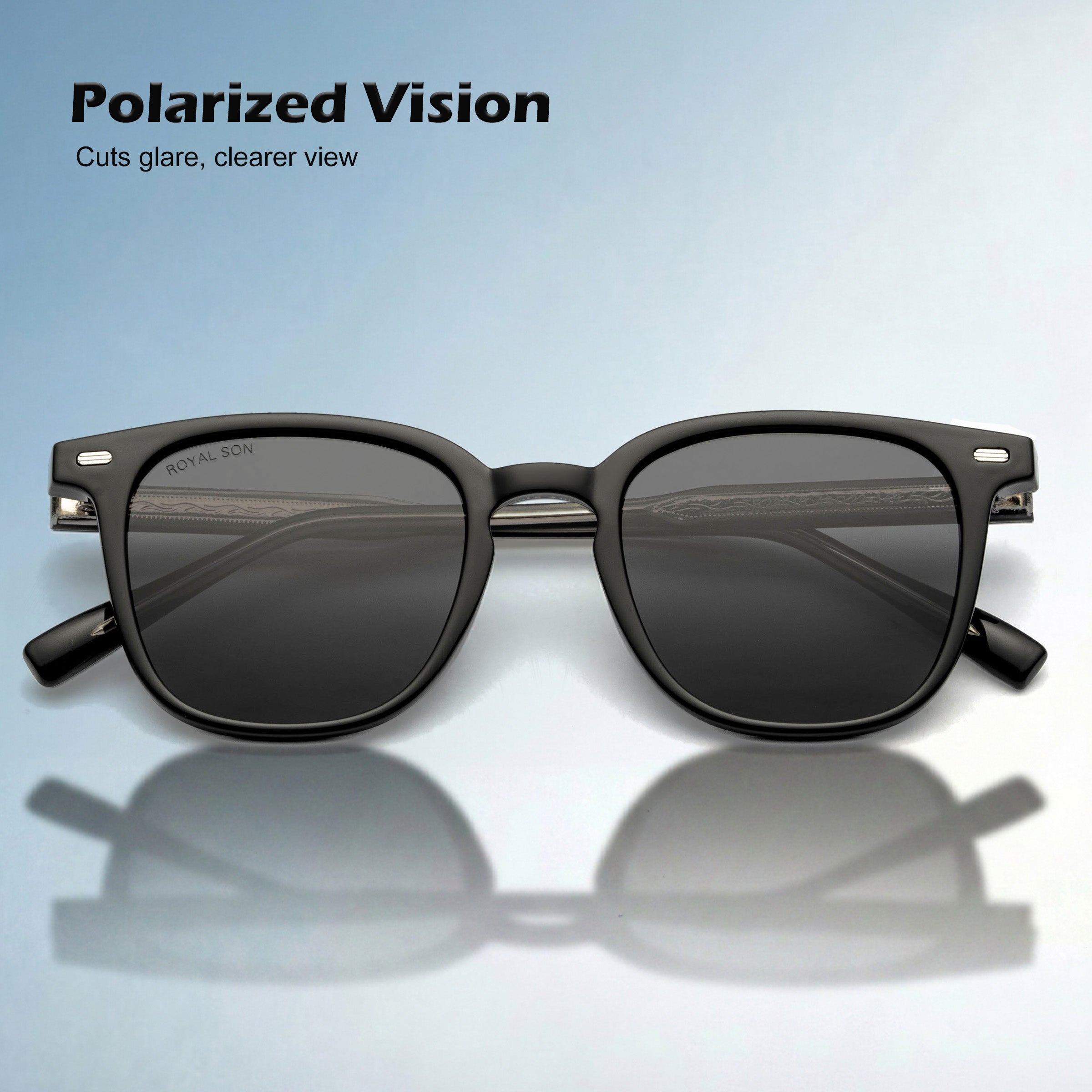 Royal Son Retro Square Polarized UV Protection Sunglasses For Men & Women Stylish – SG-RS1112-C1