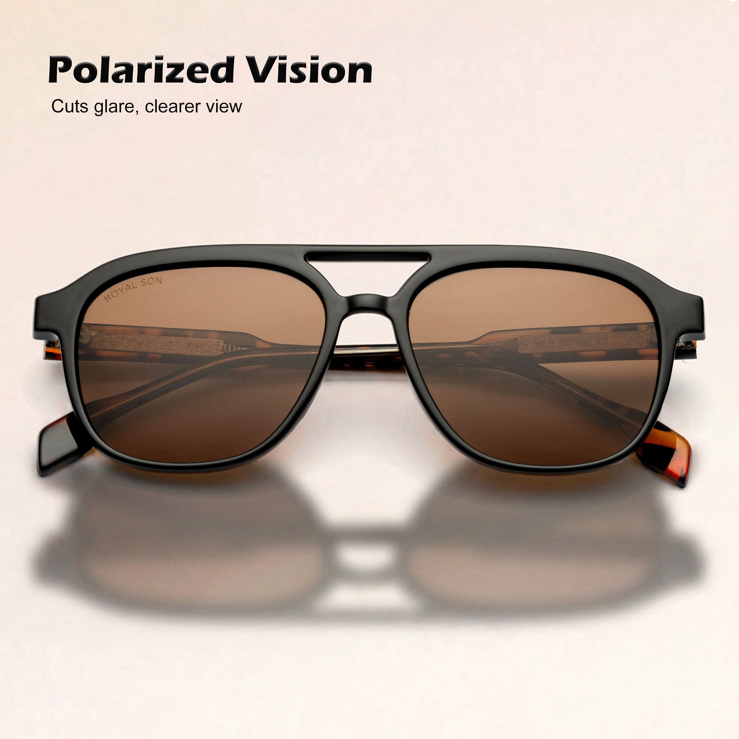 Royal Son Retro Square Polarized UV Protection Goggles For Men & Women Sunglasses – SG-RS9090-C3