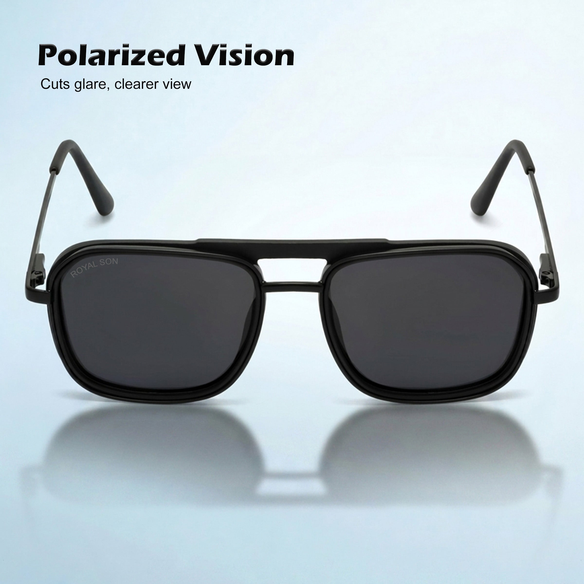 Royal Son Retro Square Polarized UV Protection Sunglasses For Men & Women Stylish – SG-RS1113-C1