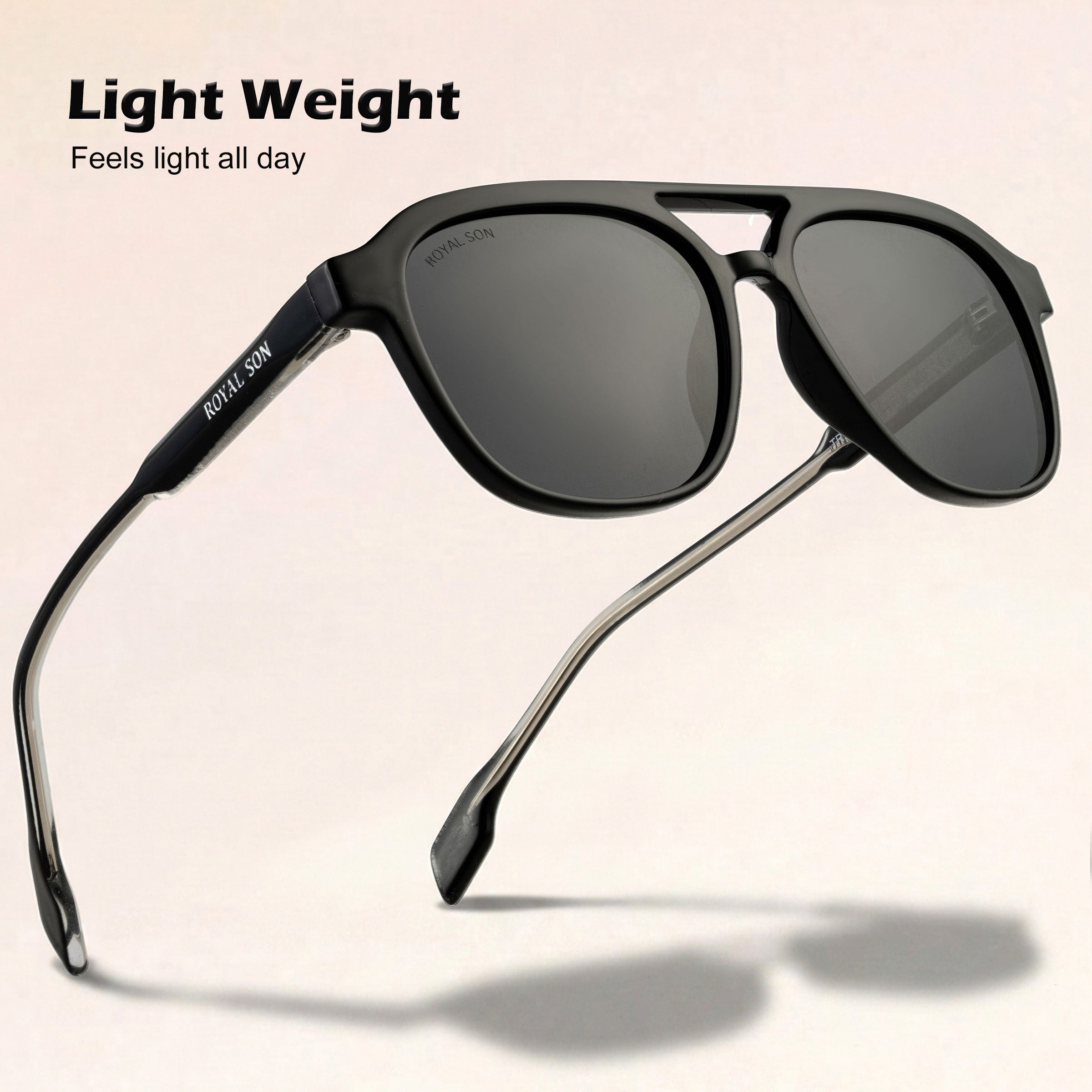 Royal Son Retro Square Polarized UV Protection Sunglasses For Men & Women Stylish – SG-RS9090-C1