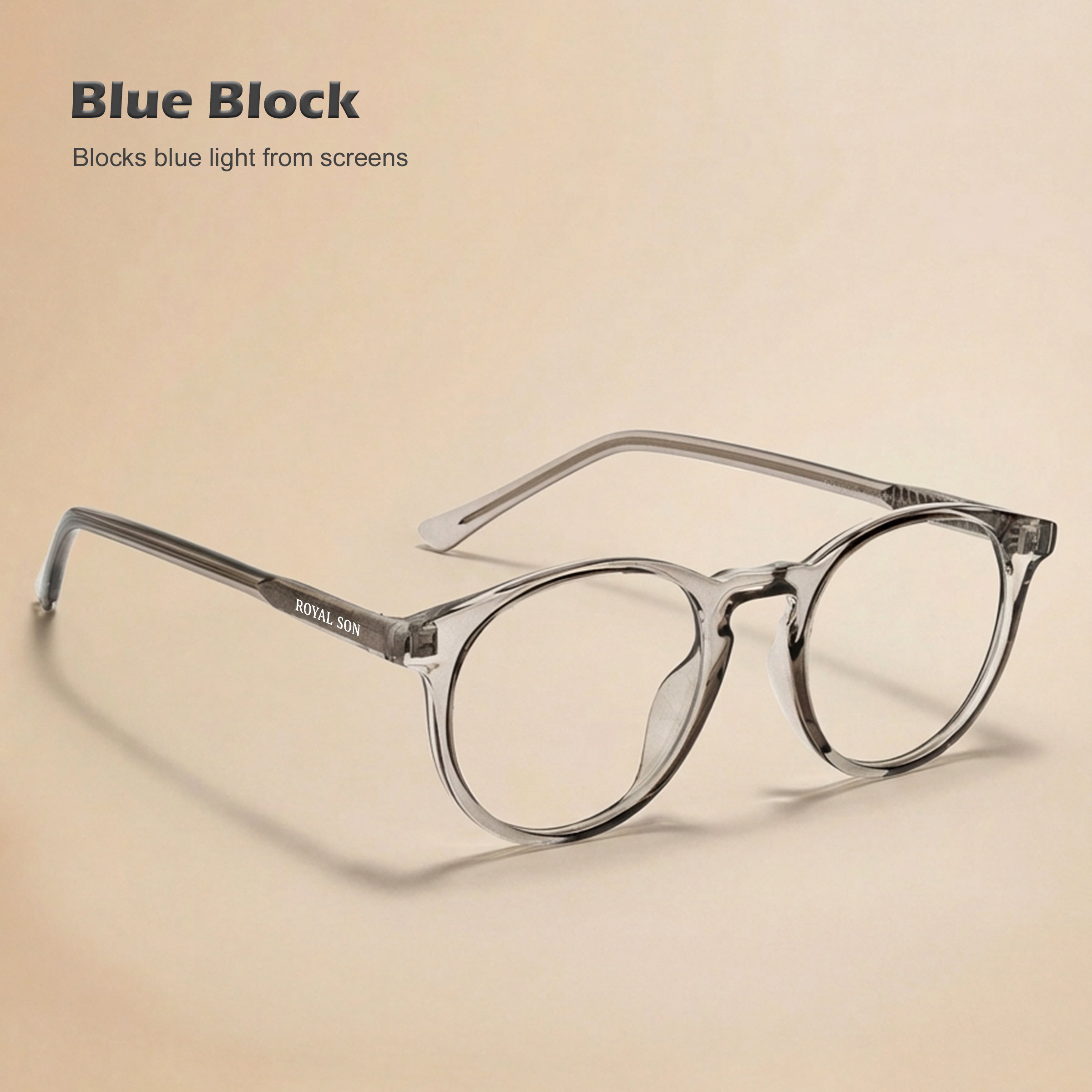 Royal Son Round Anti Glare Spectacles Frames For Men & Women – SF-RS1111-C2
