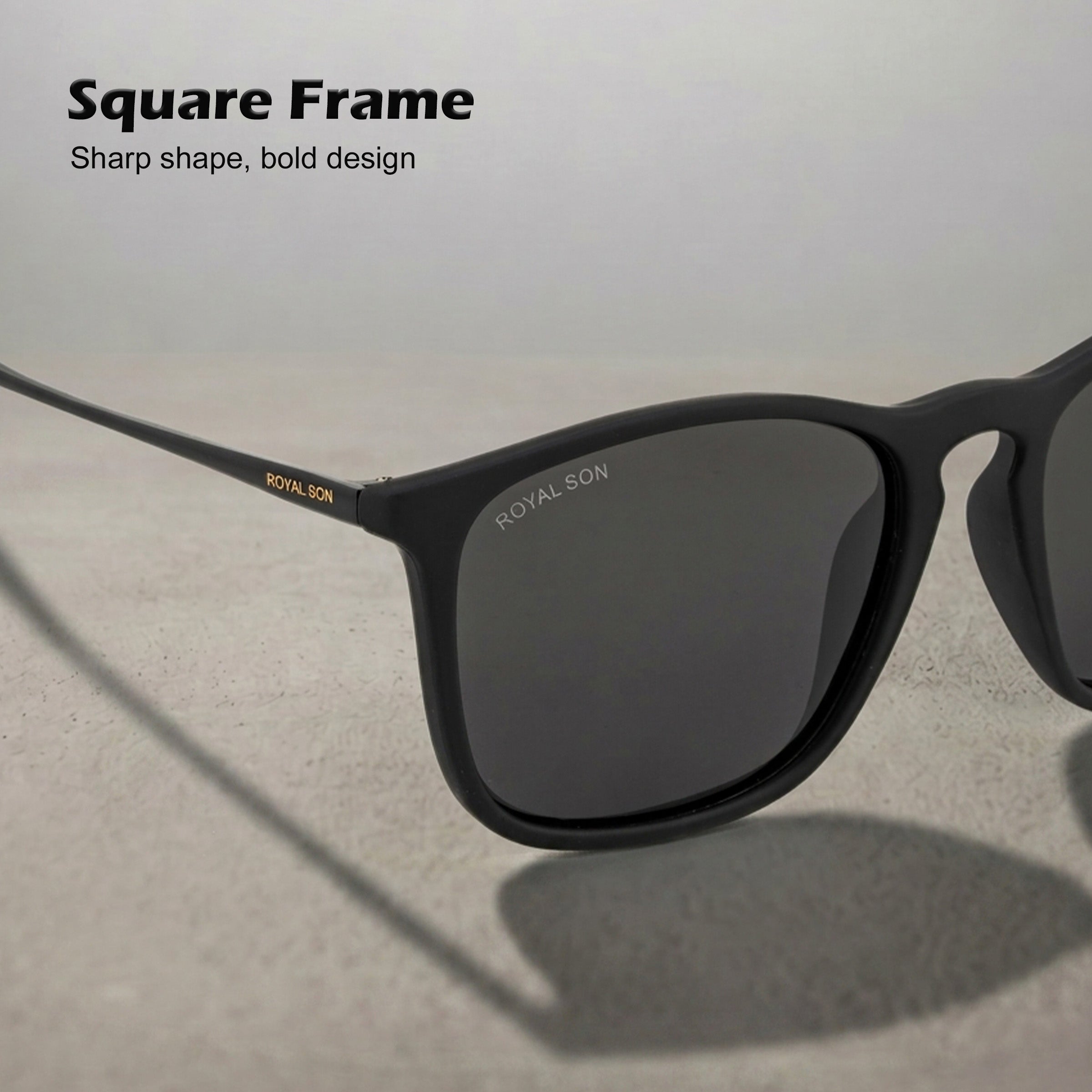 Royal Son Retro Square Polarized UV Protection Sunglasses For Men & Women Stylish –  SG-RS8080-C1