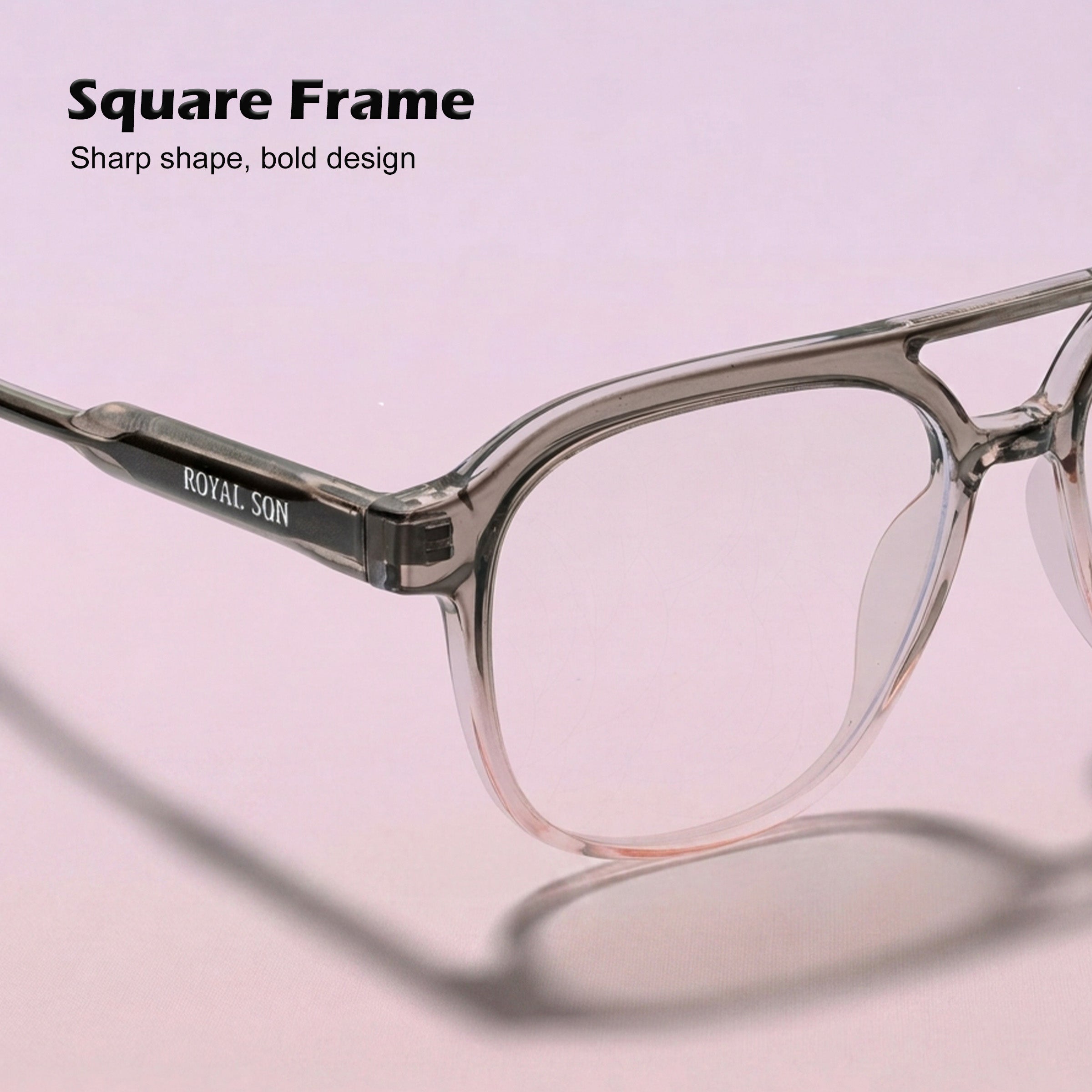 Royal Son Square Anti Glare Spectacles Frames For Men & Women – SF-RS9090-C2
