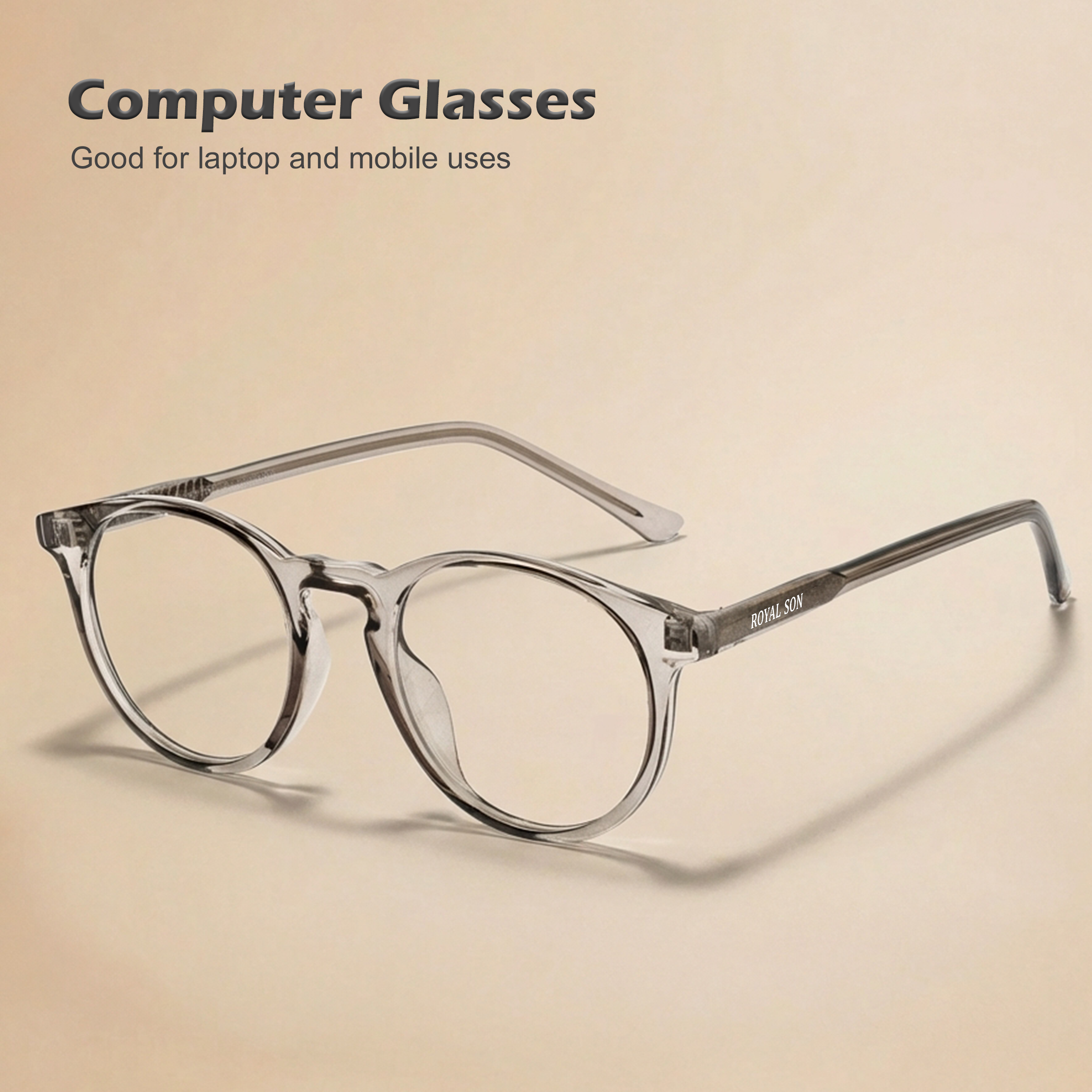 Royal Son Round Anti Glare Spectacles Frames For Men & Women – SF-RS1111-C2