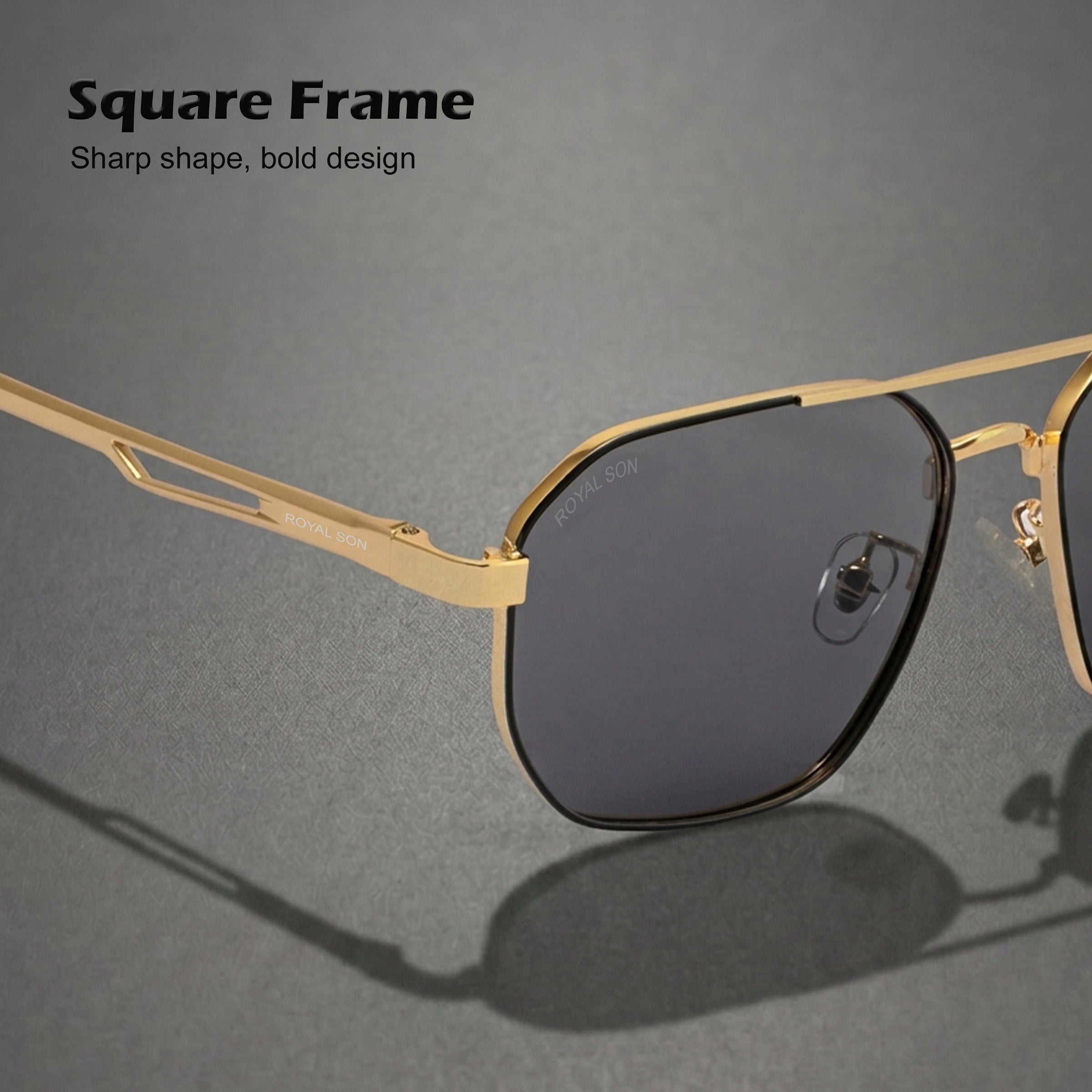 Royal Son Retro Square Polarized UV Protection Chashma For Men & Women New Style – SG-RS1114-C2