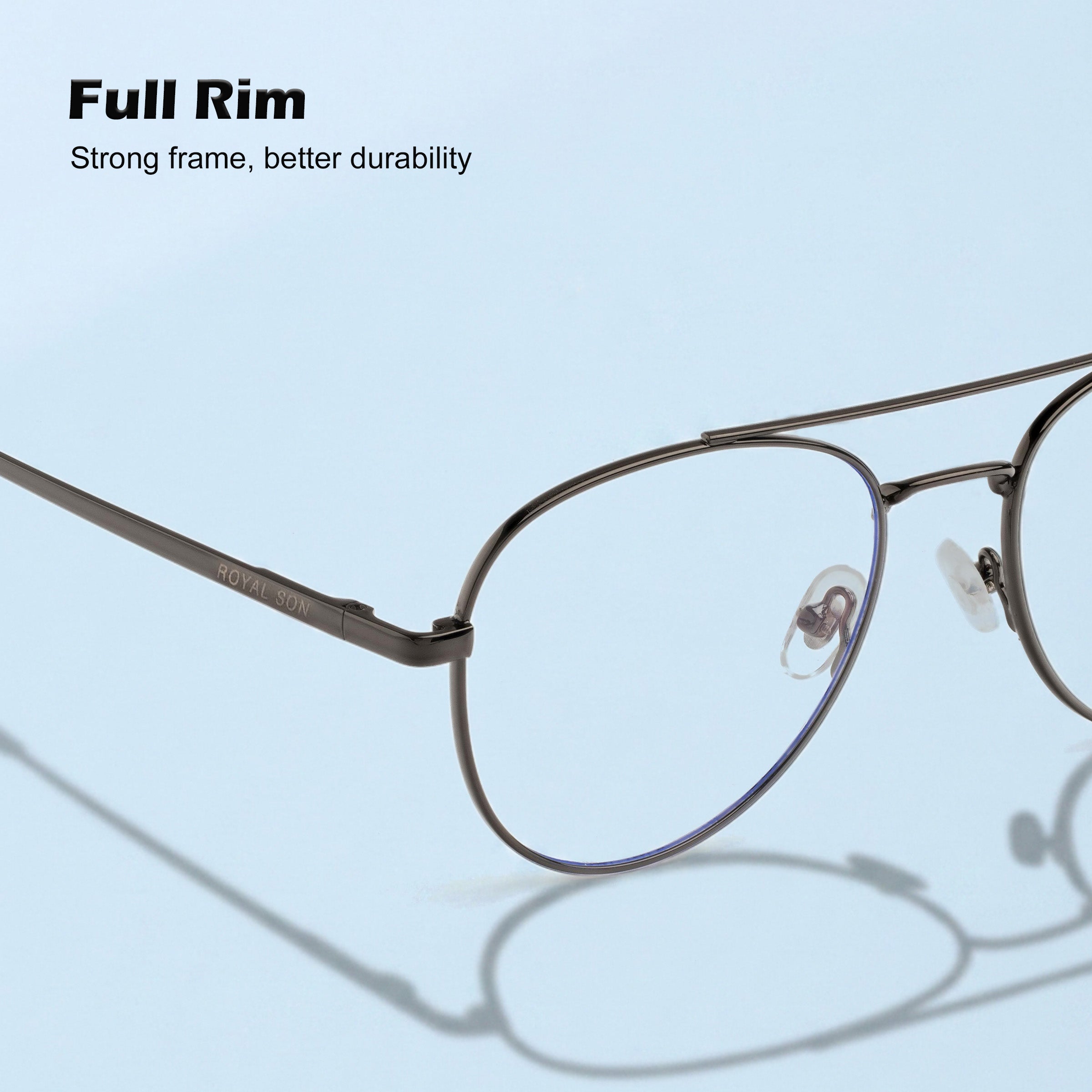ROYAL SON Blue Block Spectacles Frames for Men and Women – RS5050-C1