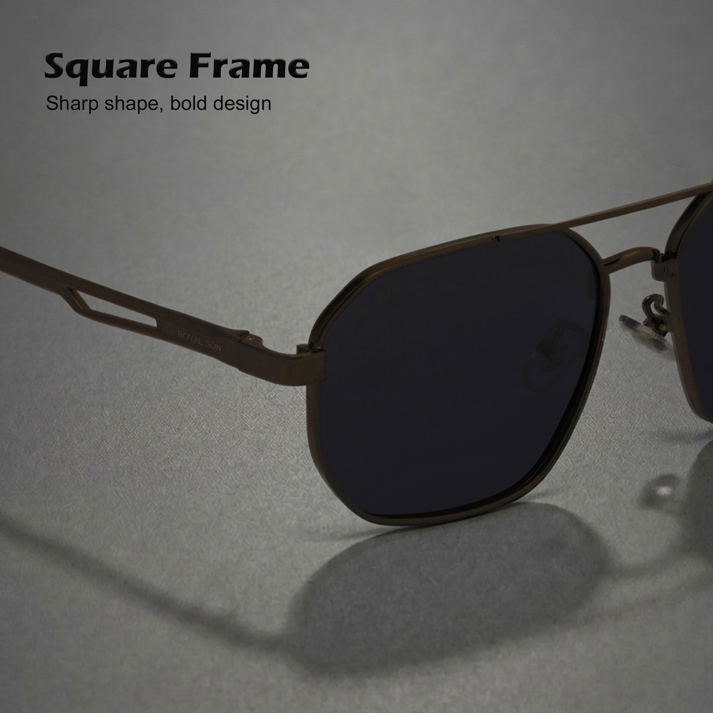 Royal Son Retro Square Polarized UV Protection Sunglasses For Men & Women Stylish – SG-RS1114-C1