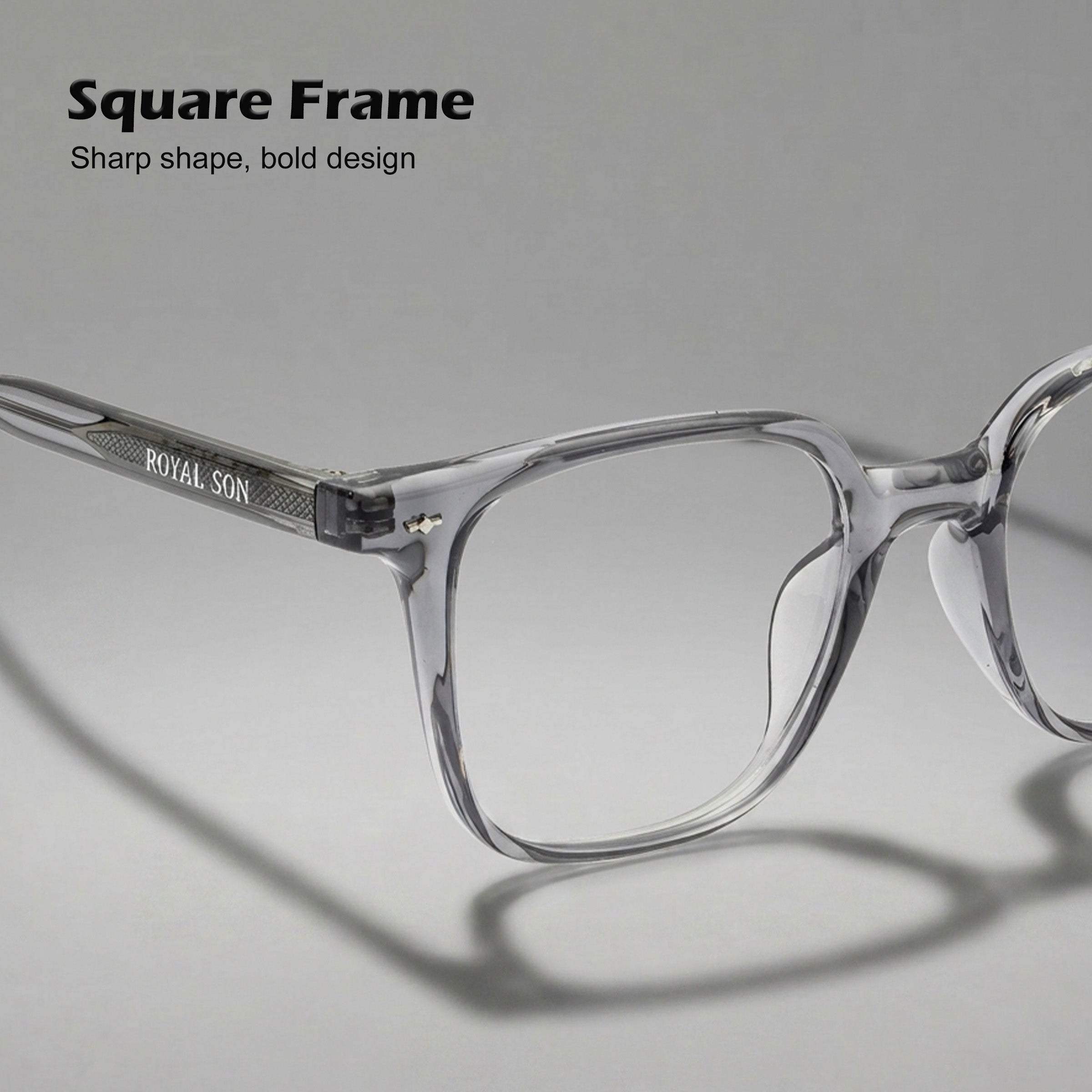 Royal Son Square Anti Glare Spectacles Frames For Men & Women – SF-RS1112-C2