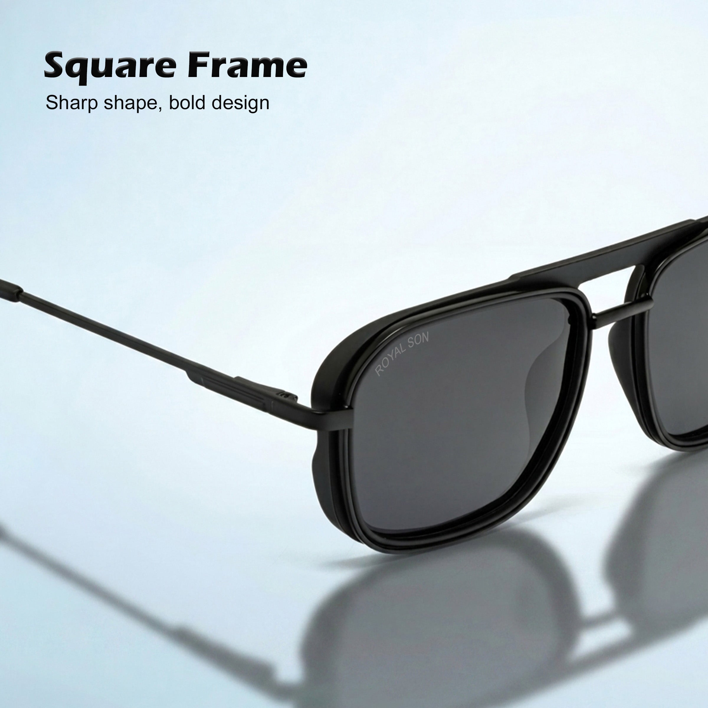 Royal Son Retro Square Polarized UV Protection Sunglasses For Men & Women Stylish – SG-RS1113-C1