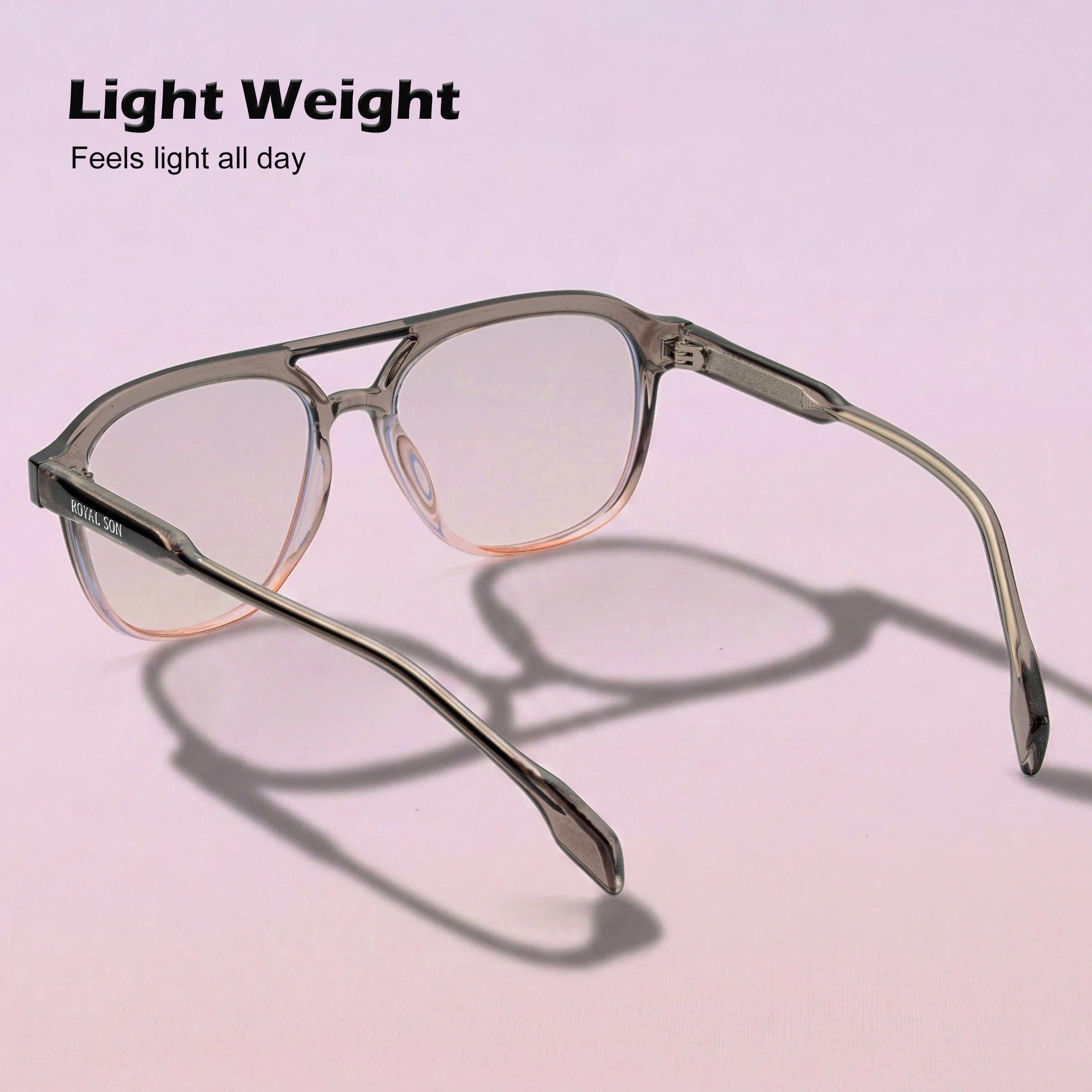 Royal Son Square Anti Glare Spectacles Frames For Men & Women – SF-RS9090-C2
