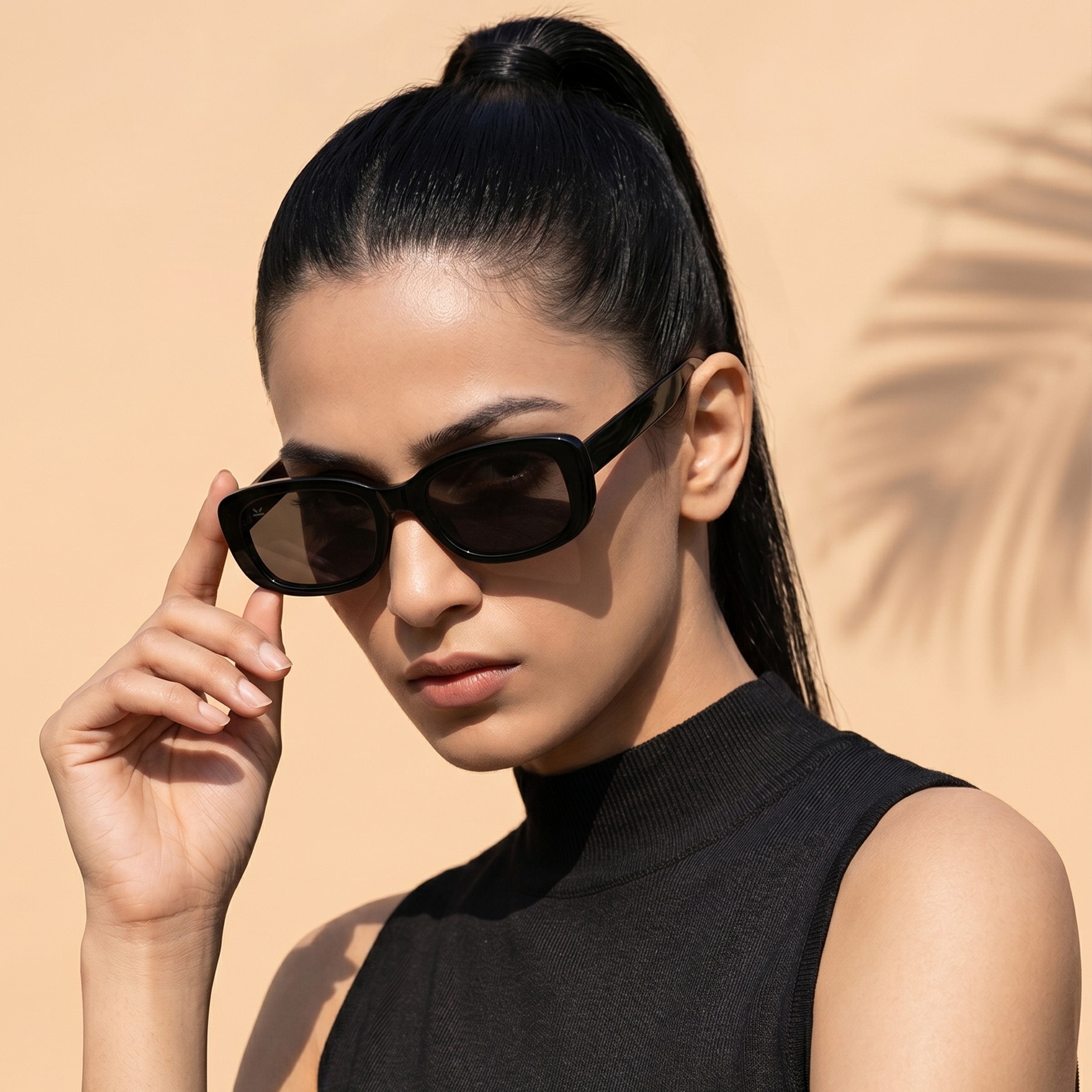 PERKEY 100% UV Protected Rectangle Sunglasses For Women - PRKY0019-C1
