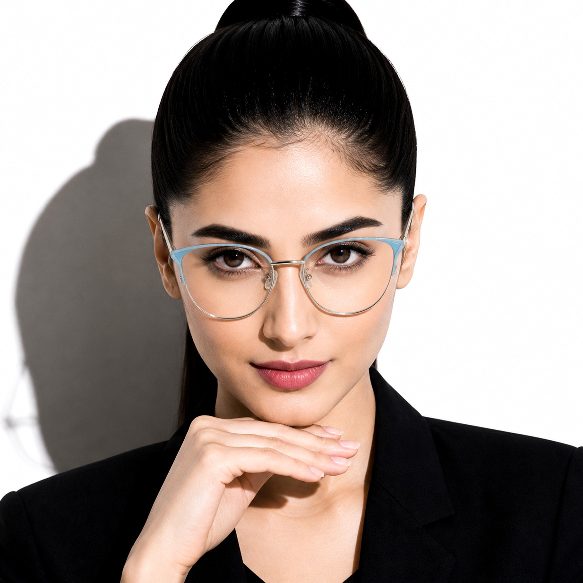 Royal Son Full Rim Grey Silver Blue Cut Anti glare Eye Protection Specs Women - SF0084-C2 - SF0084-C2