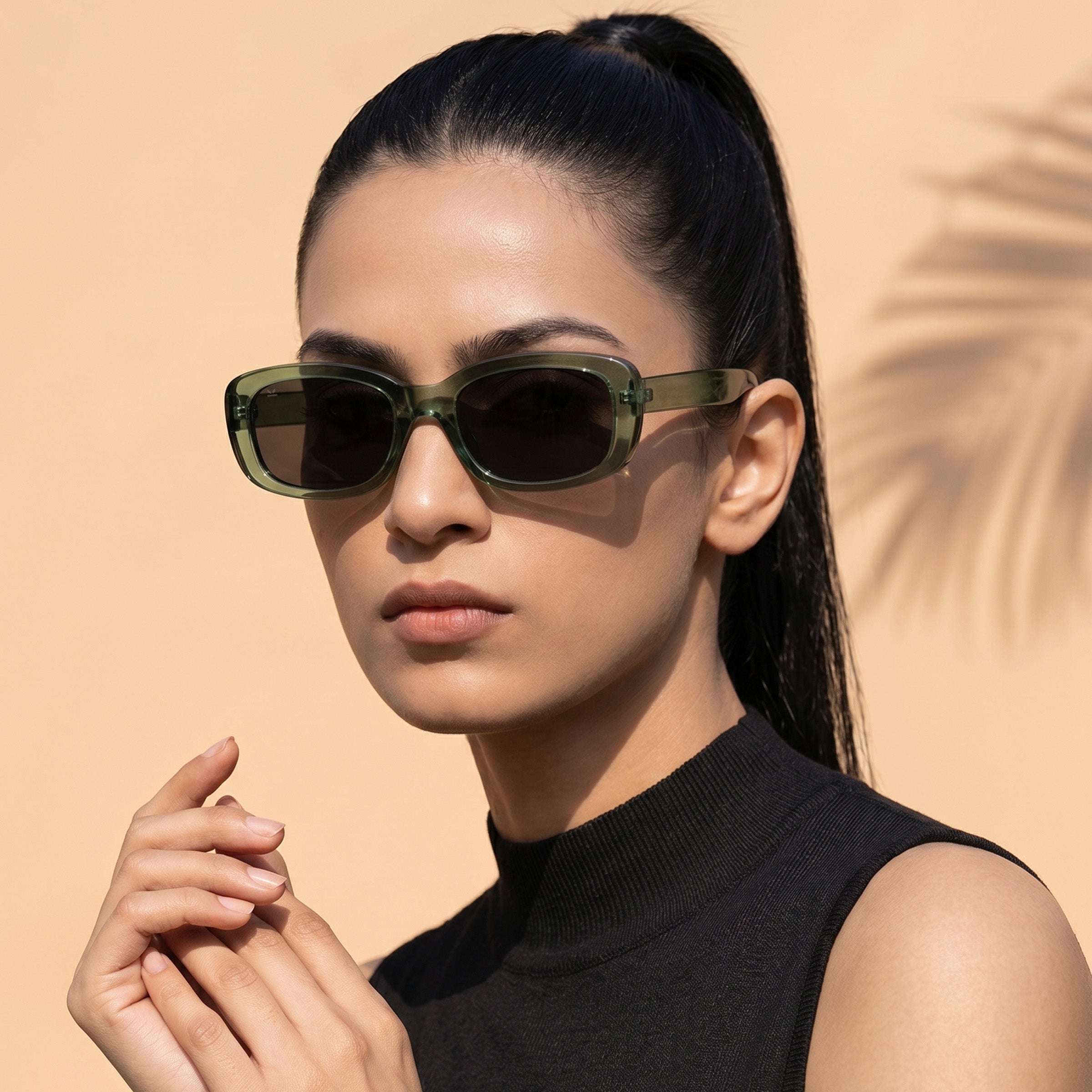 PERKEY 100% UV Protected Rectangle Shades For Women - PRKY0019-C2
