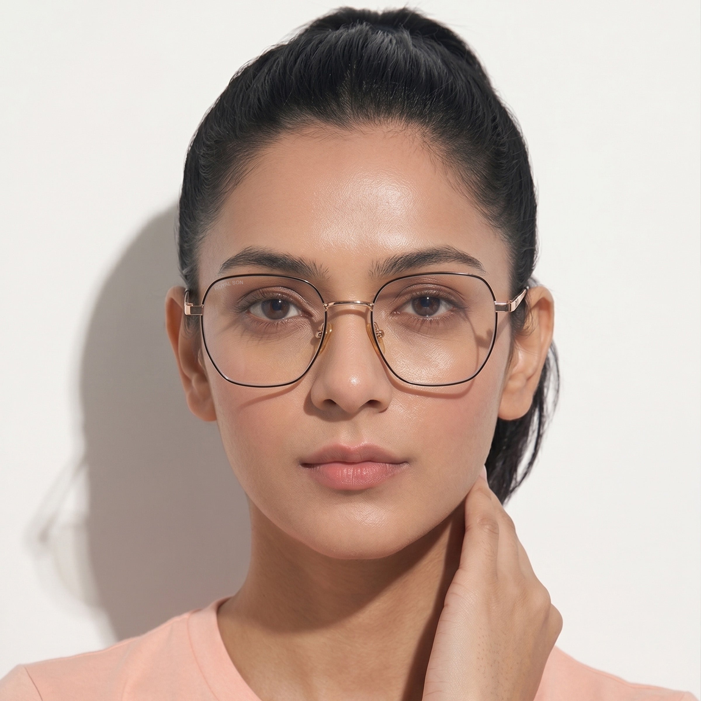 Royal Son Polygon Blue Ray Cut Men Women Eye Glasses - SF0016-C4