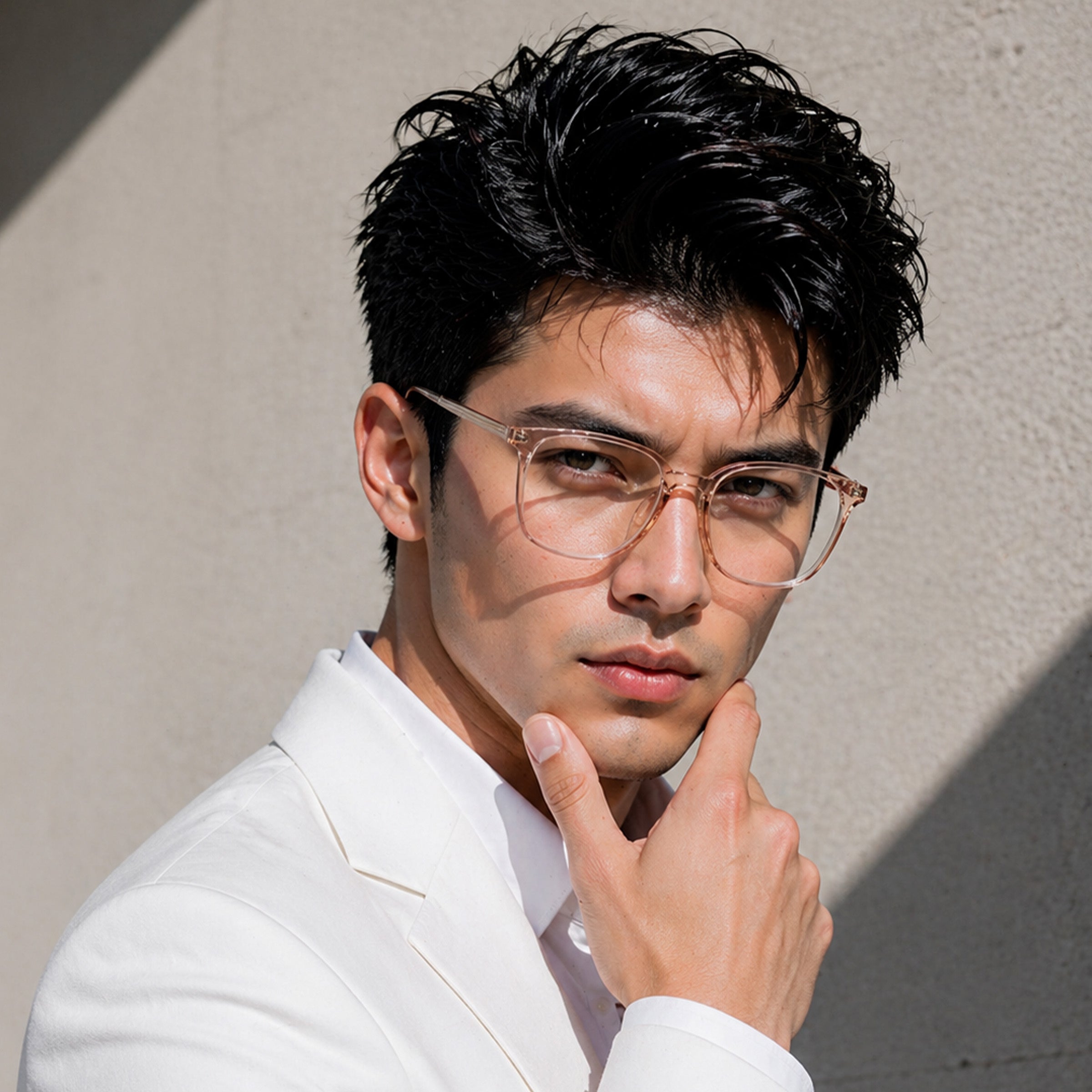 Royal Son Square Transparent Blue Light Blocking Uv Protection Stylish Men Frames - SF0026-C4