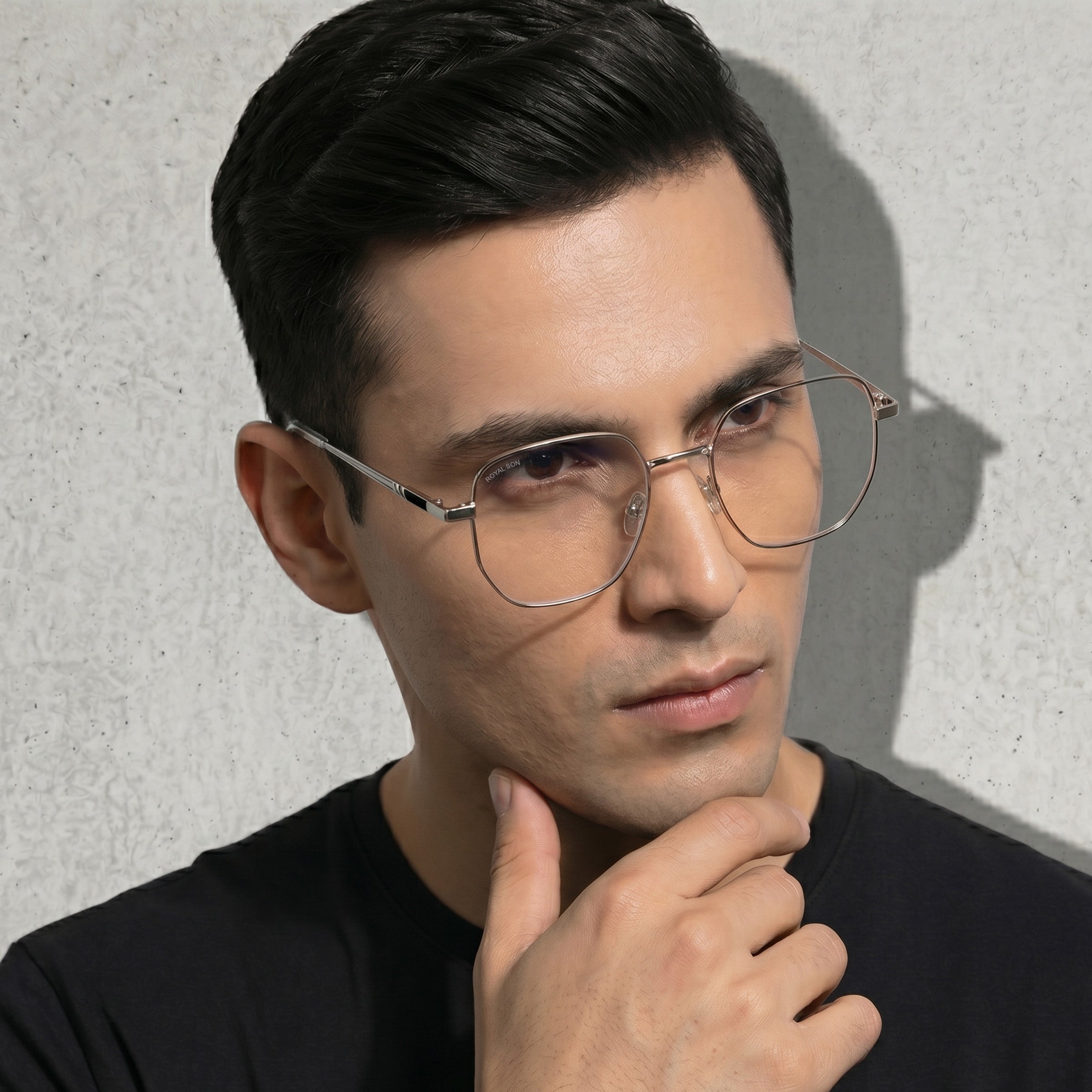 Royal Son Polygon Blue Ray Cut Men Women Eye Glasses - SF0016-C3
