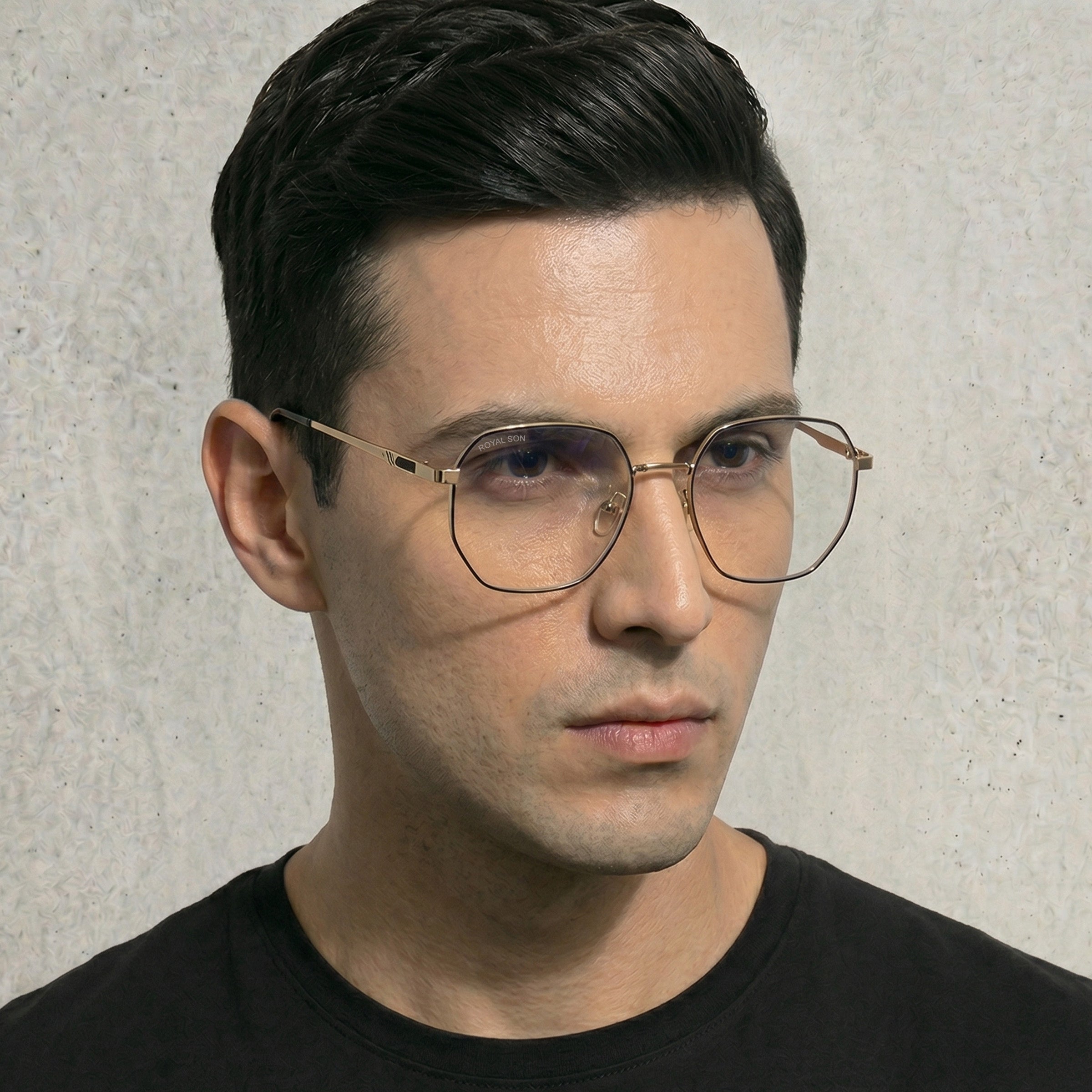 Royal Son Polygon Blue Ray Cut Men Women Eye Glasses - SF0016-C4