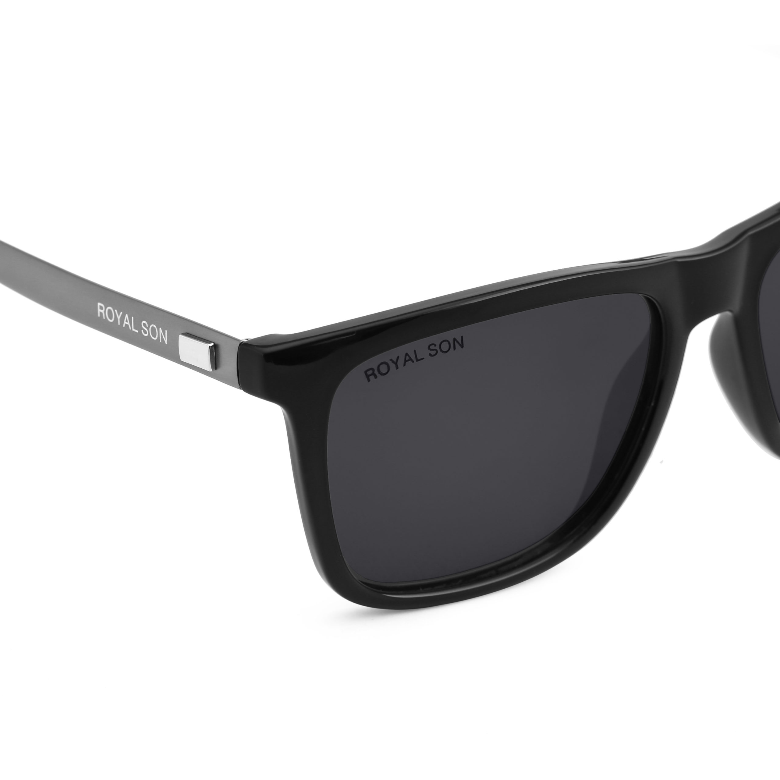 Royal Son Rimless HD Polarized Aluminium Sports Men Sunglasses - Black