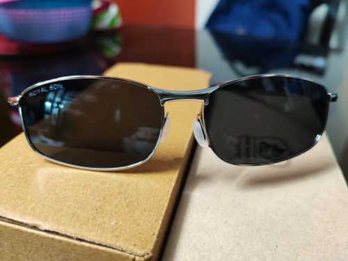 Royal Son HD Vision Polarized Classic Retro Wrap Around Sports Metal Men Sunglasses- CHI0083-C2 photo review
