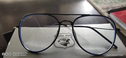 Royal Son Blue Cut Light/Ray Block Glasses Anti-Glare Lens TR90 Unisex Men Women Spectacle Frame- SF002-C1 photo review