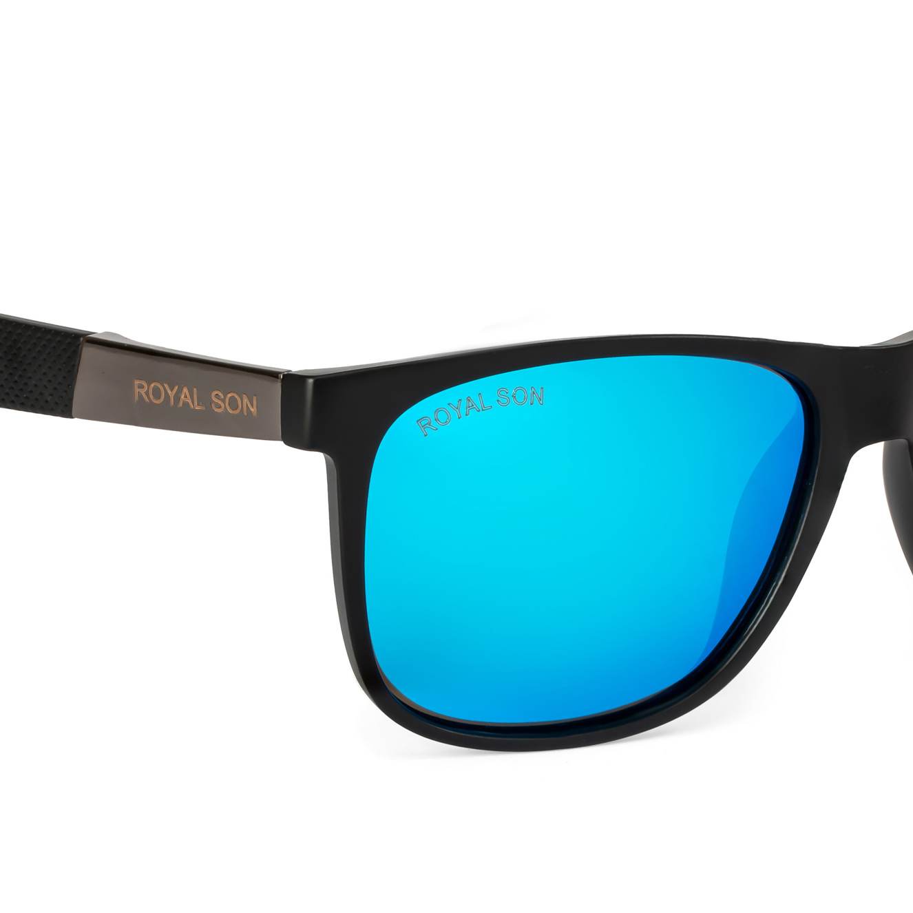 Ice Blue Mirror Polarized Sunglasses with Matte Black Frame