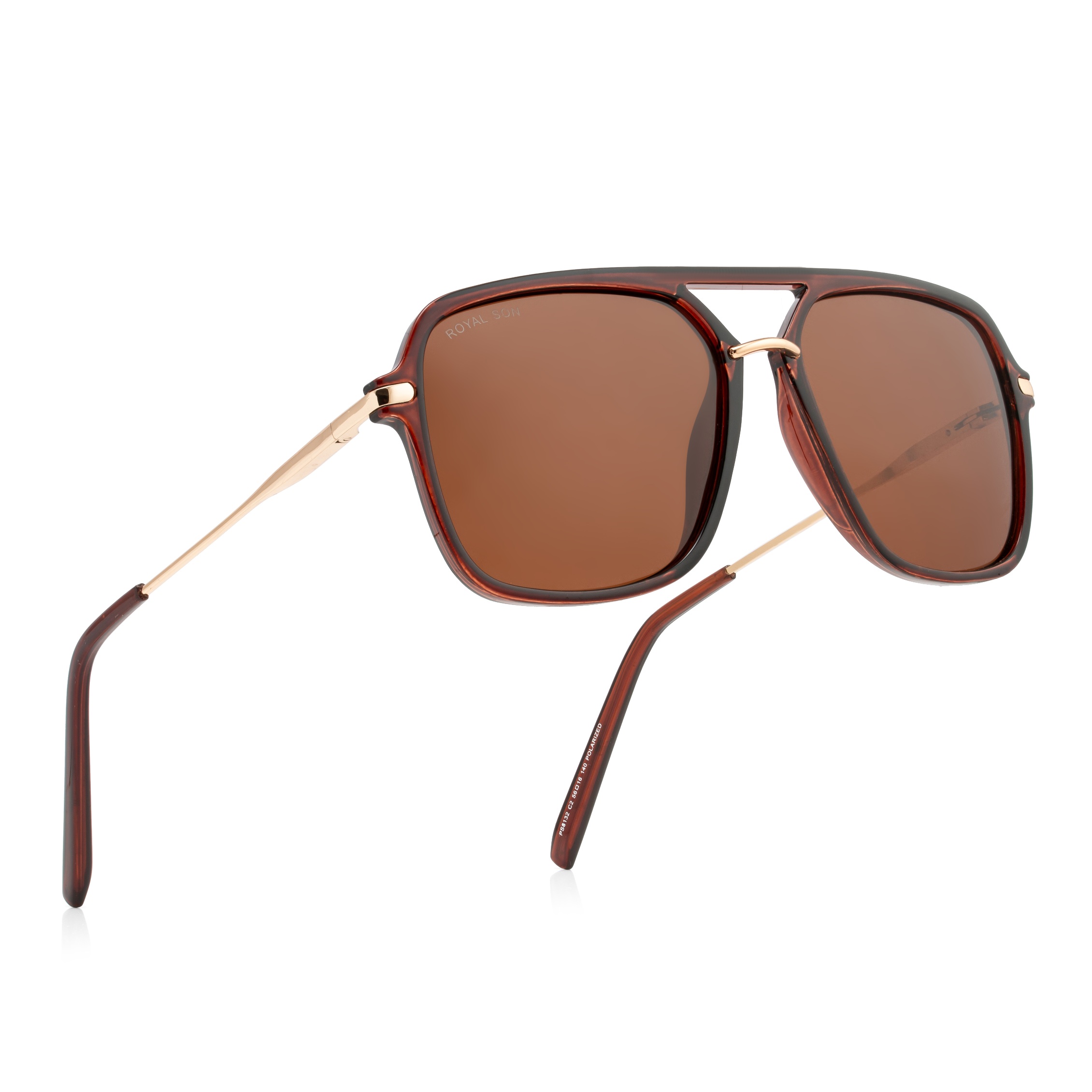 Royal Son Retro Square Oversized Brown Polarized Stylish Mens Sunglasses –  CHI00148-C2