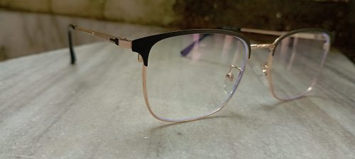 Royal Son Square Black Gold Metal Computer Eyeglasses Frame - SF0087-C4 photo review