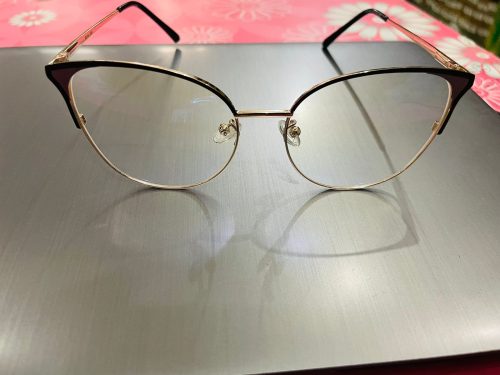 Royal Son Cat Eye Black Gold Computer Eyeglasses Frame For Women - SF0084-C1 photo review