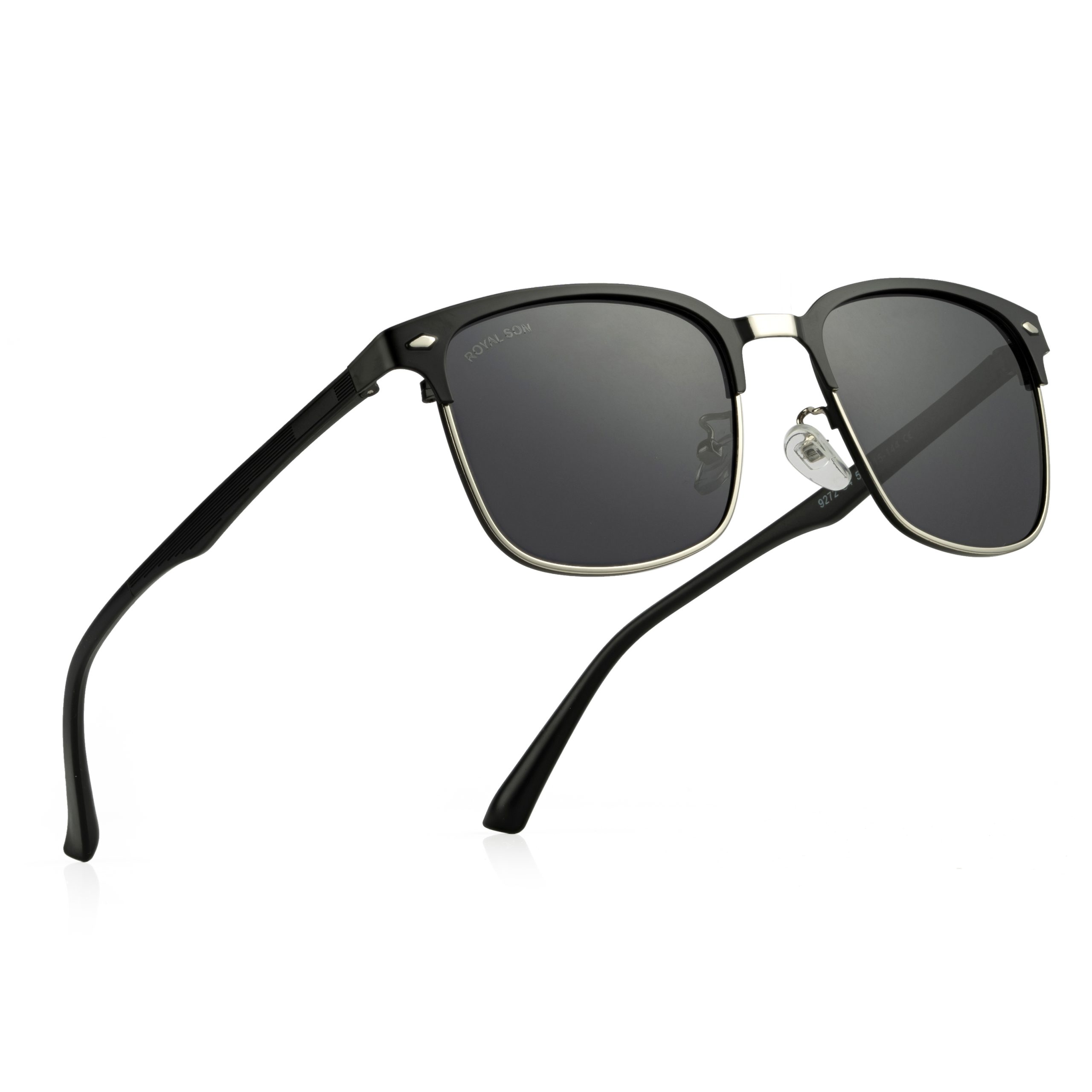 Royal Son Square Black UV Protection Polarized Sunglasses For Men